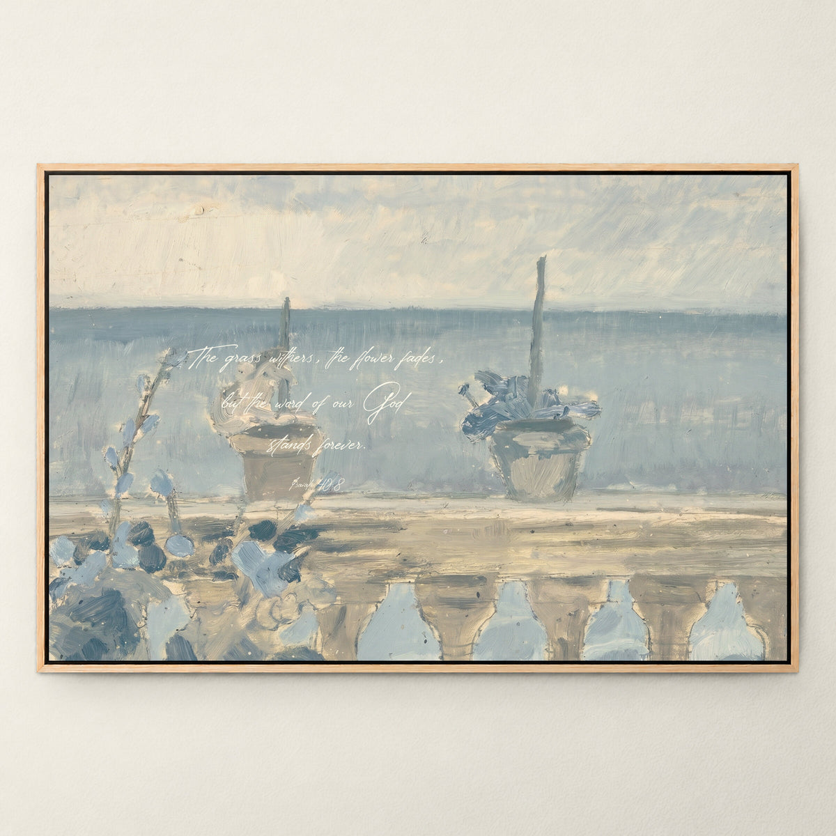 Blue Balcony Flower Pots wall art