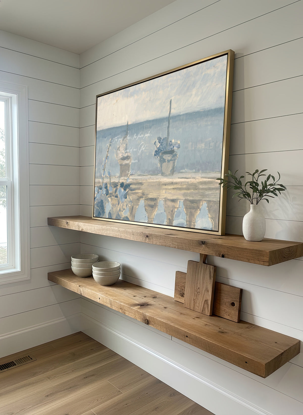Blue Balcony Flower Pots wall art