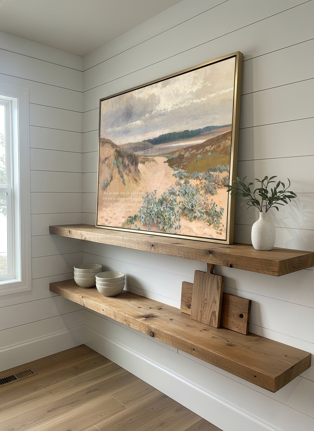 Coastal Beach — Romans 8:28 wall art
