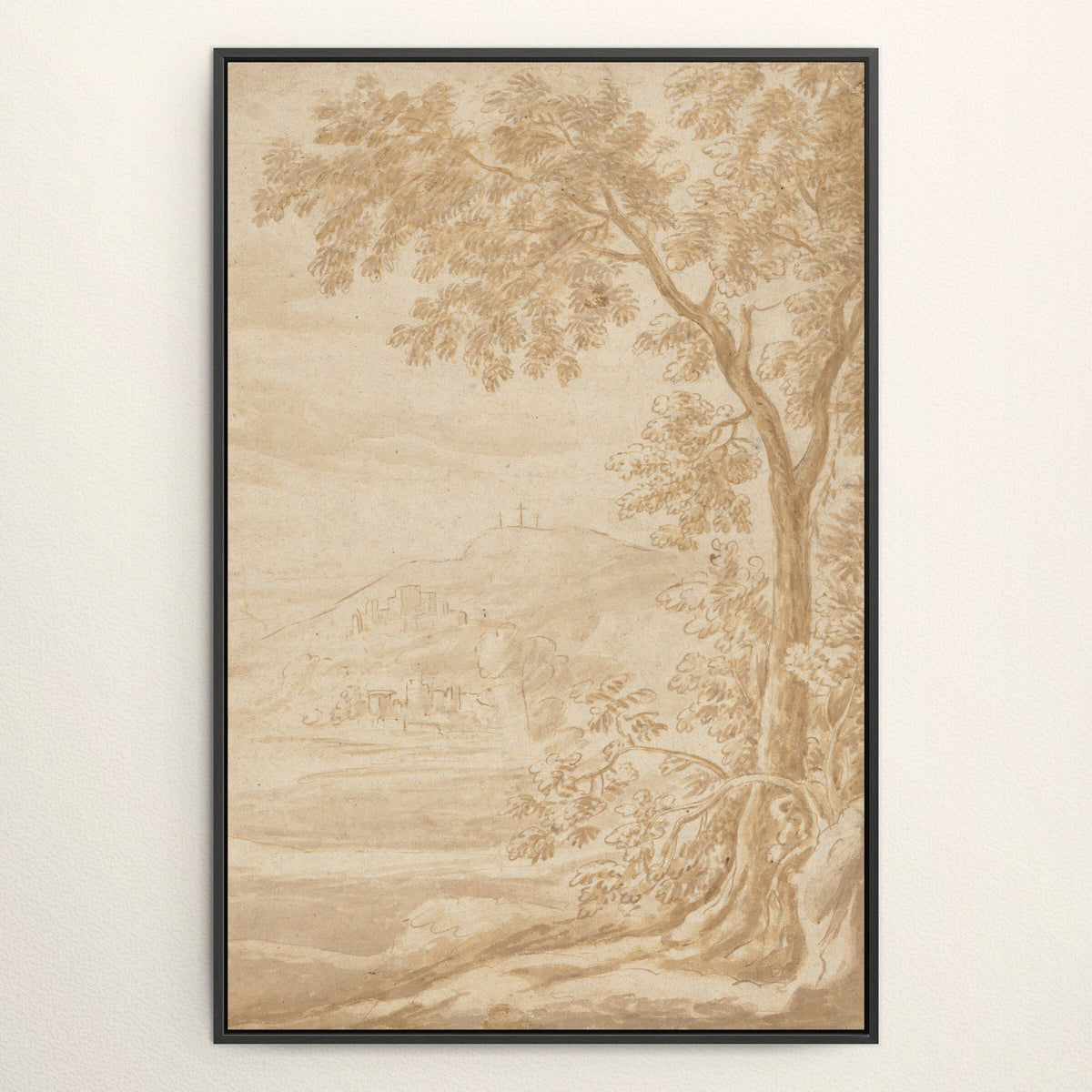Sepia Tree Sketch Landscape wall art