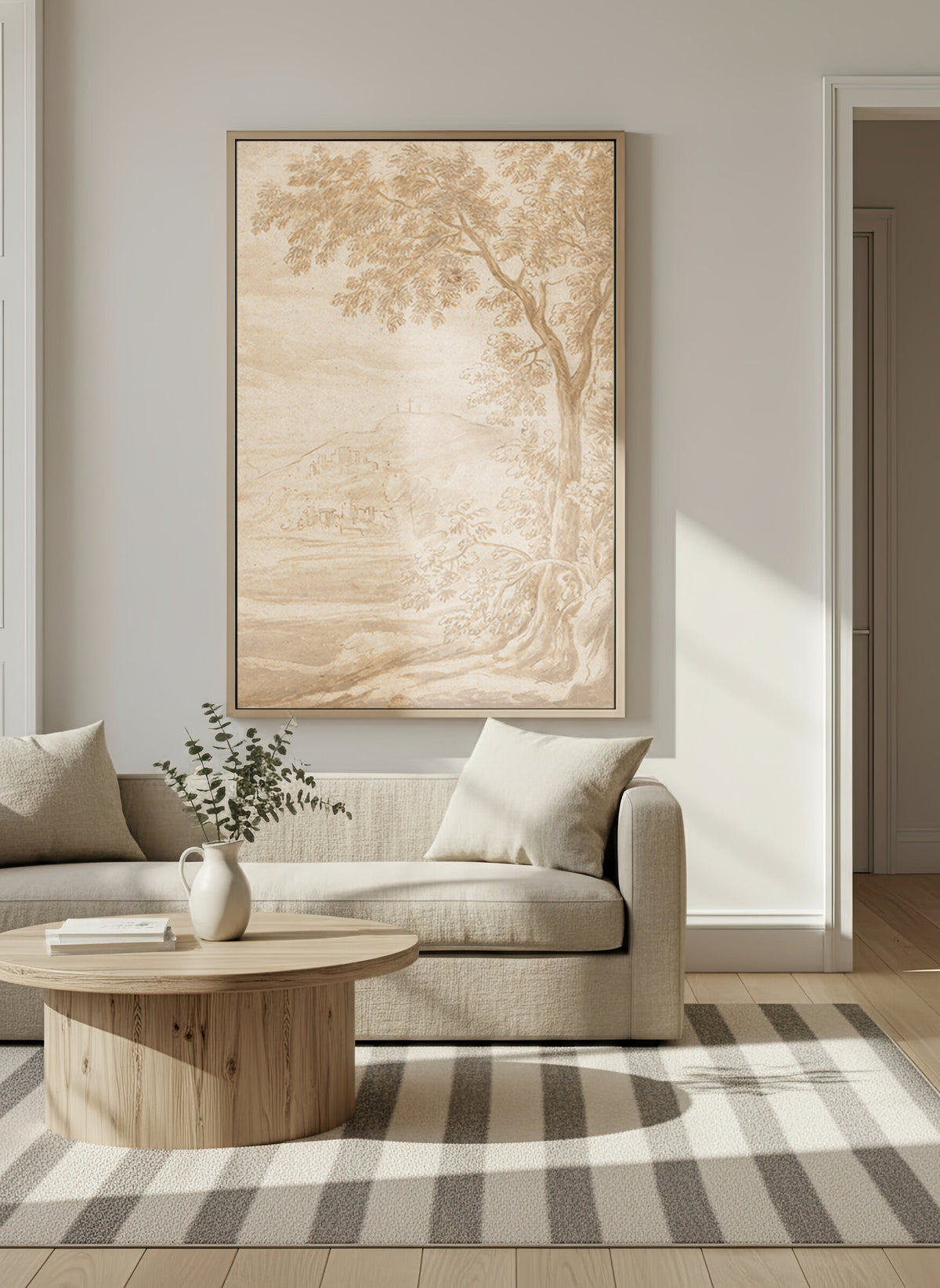 Sepia Tree Sketch Landscape wall art