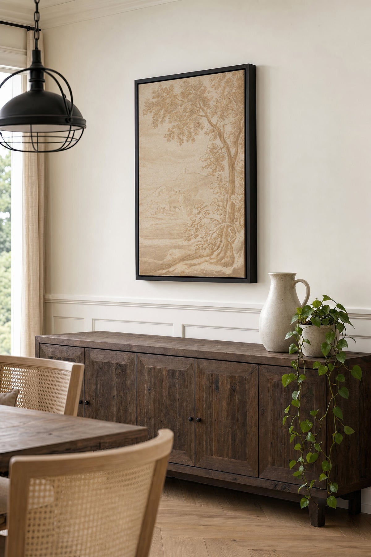 Sepia Tree Sketch Landscape wall art