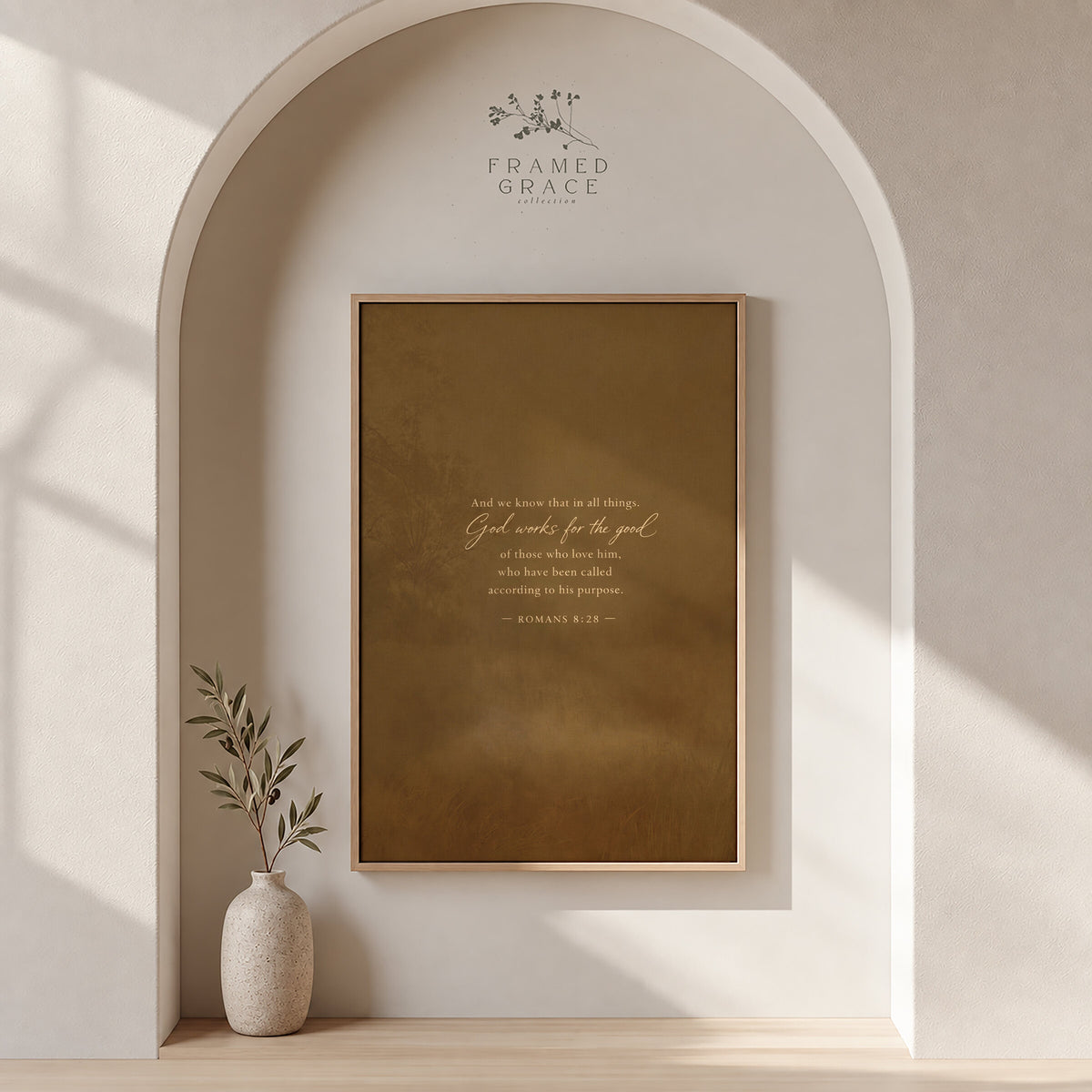 God Works for the Good — Romans 8:28 wall art