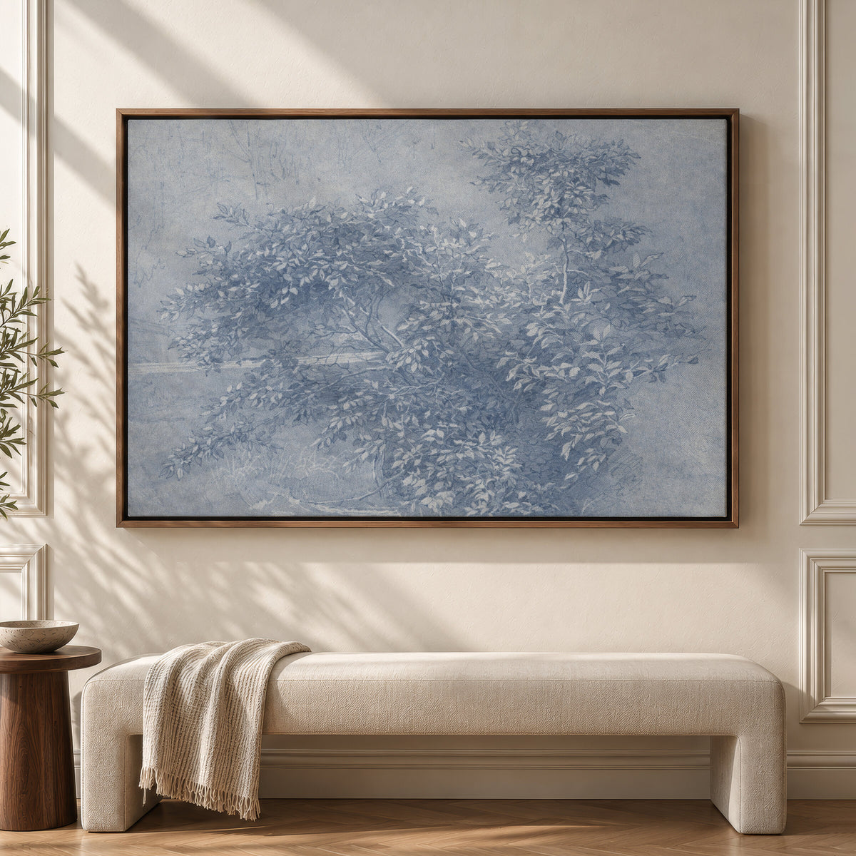 Blue Toile Branches wall art