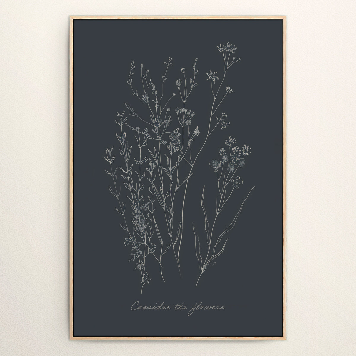 Consider the Flowers — Charcoal Botanical wall art