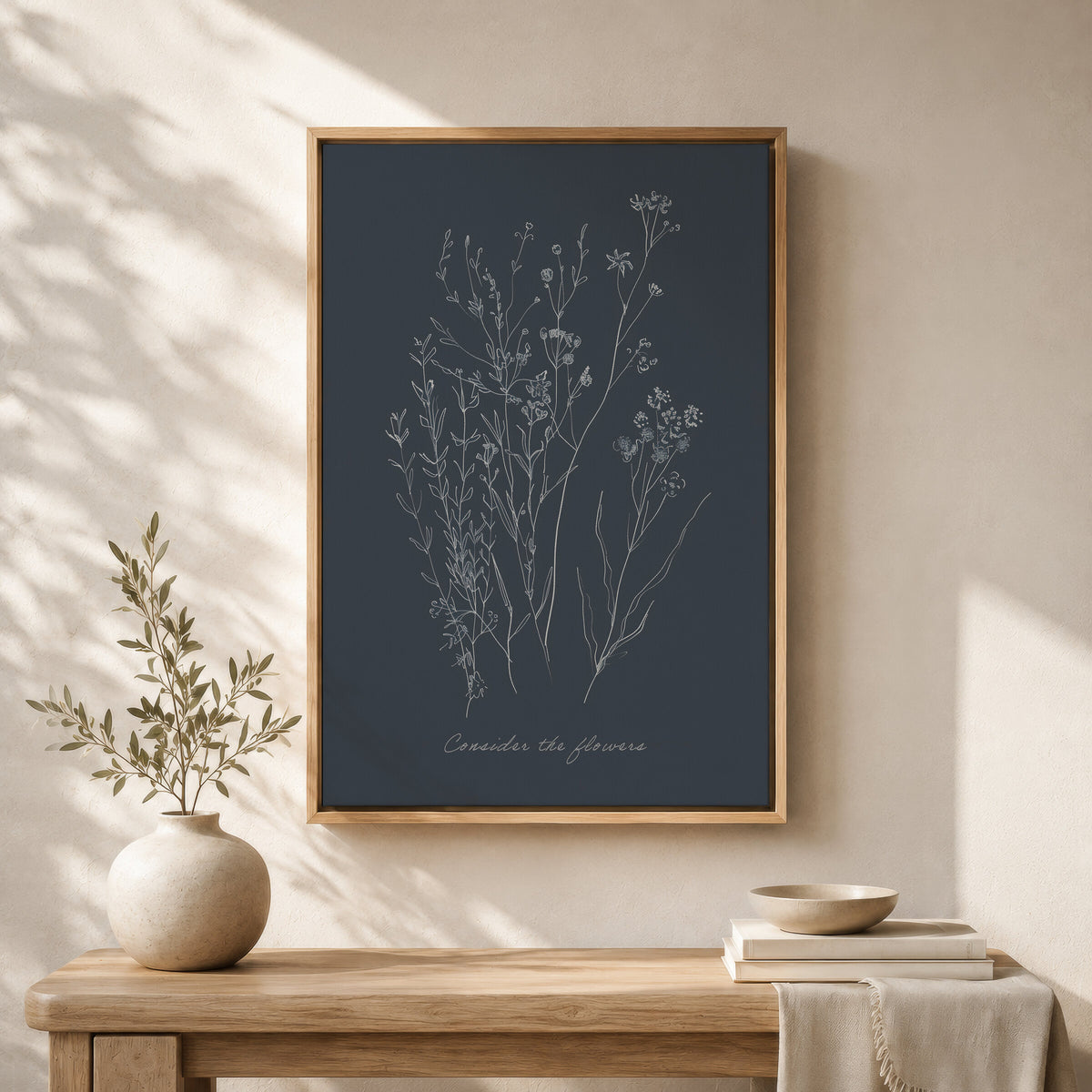 Consider the Flowers — Charcoal Botanical wall art