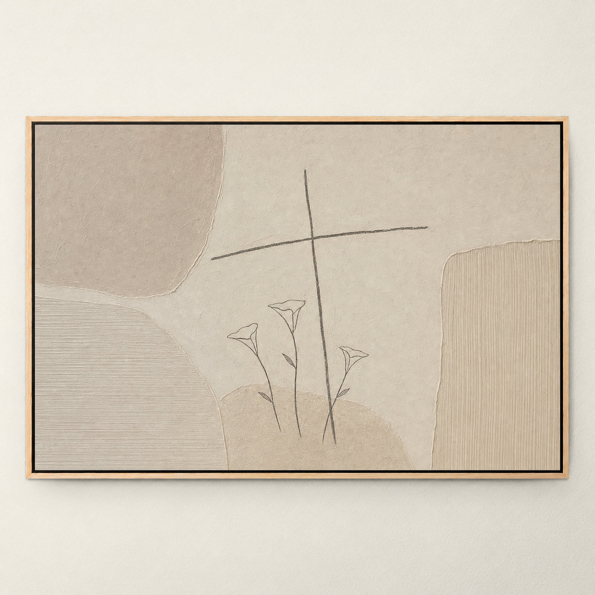 Cross Calla Lily Line Art wall art