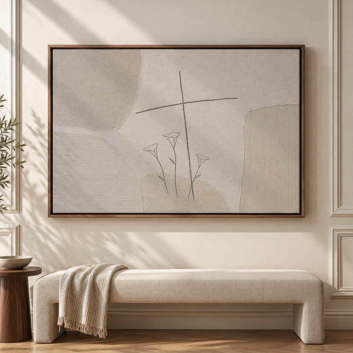Cross Calla Lily Line Art wall art