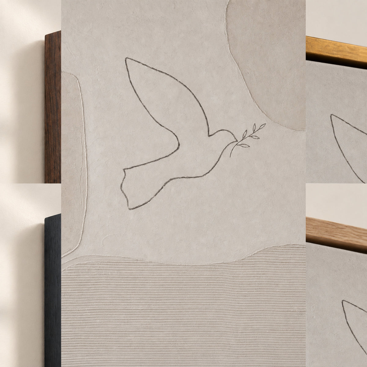 Dove With Olive Branch Line Art wall art