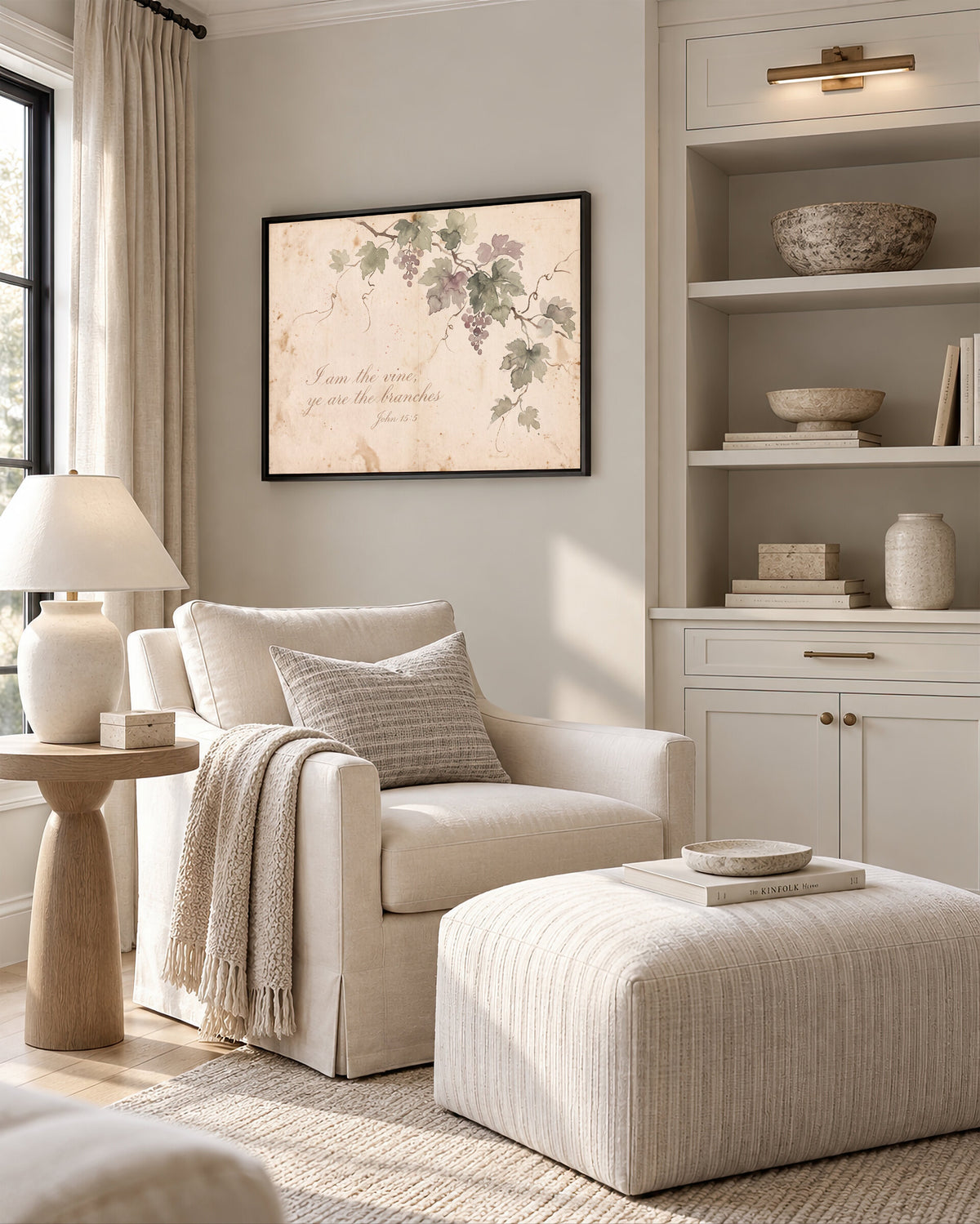 I Am the Vine Blush wall art