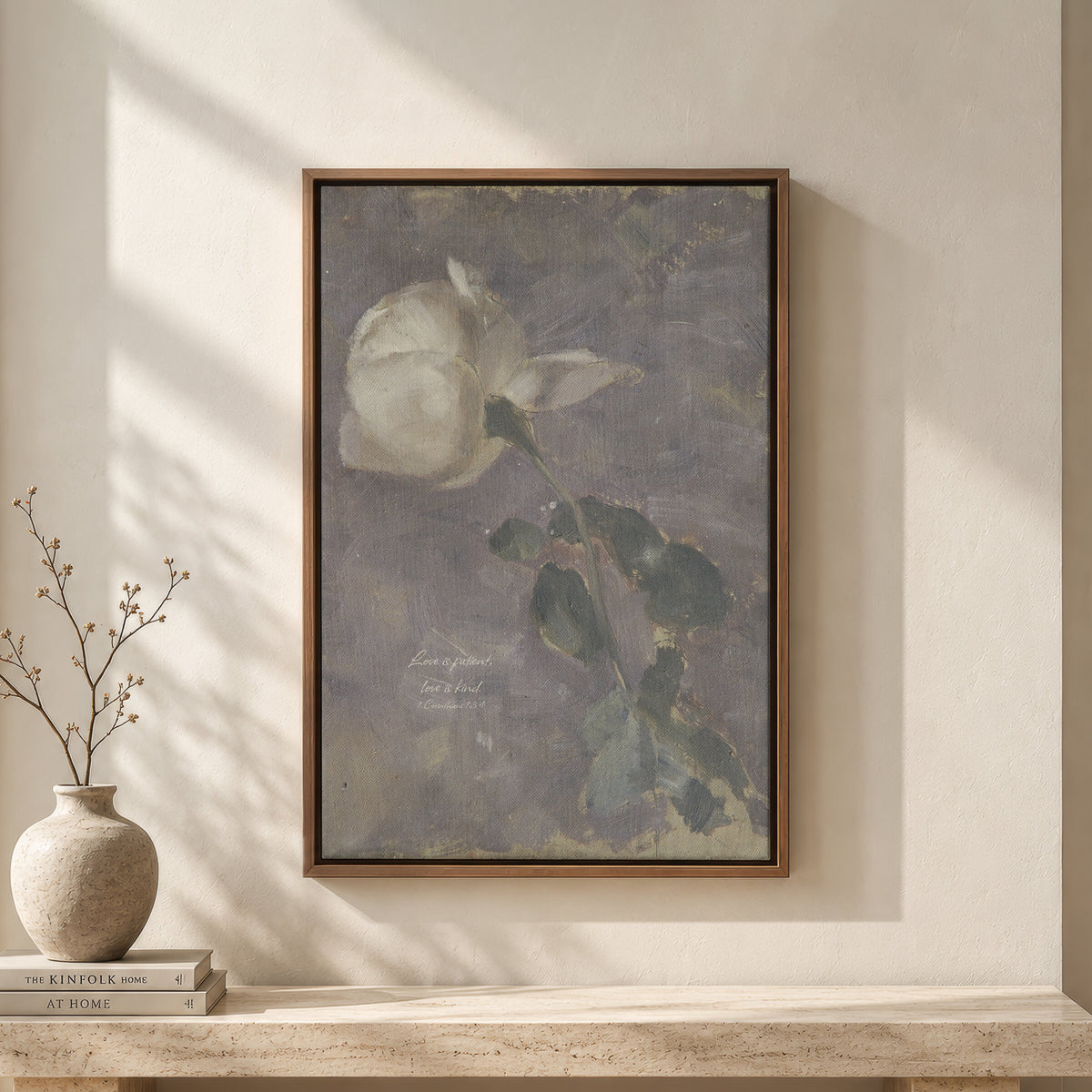 Love Is Patient Ivory Quiet Script wall art