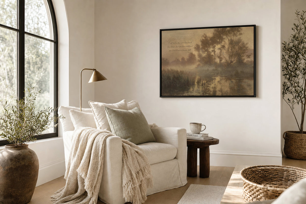Golden Trees around a Pond wall art