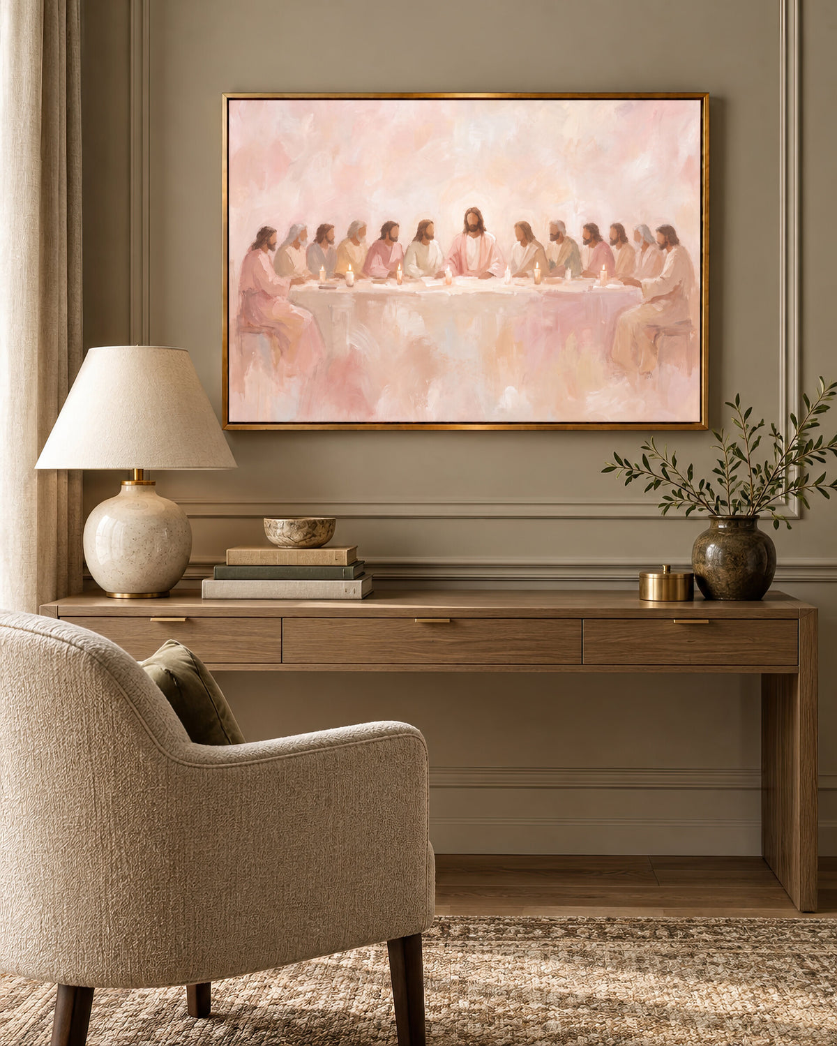 Last Supper Blush Champagne wall art