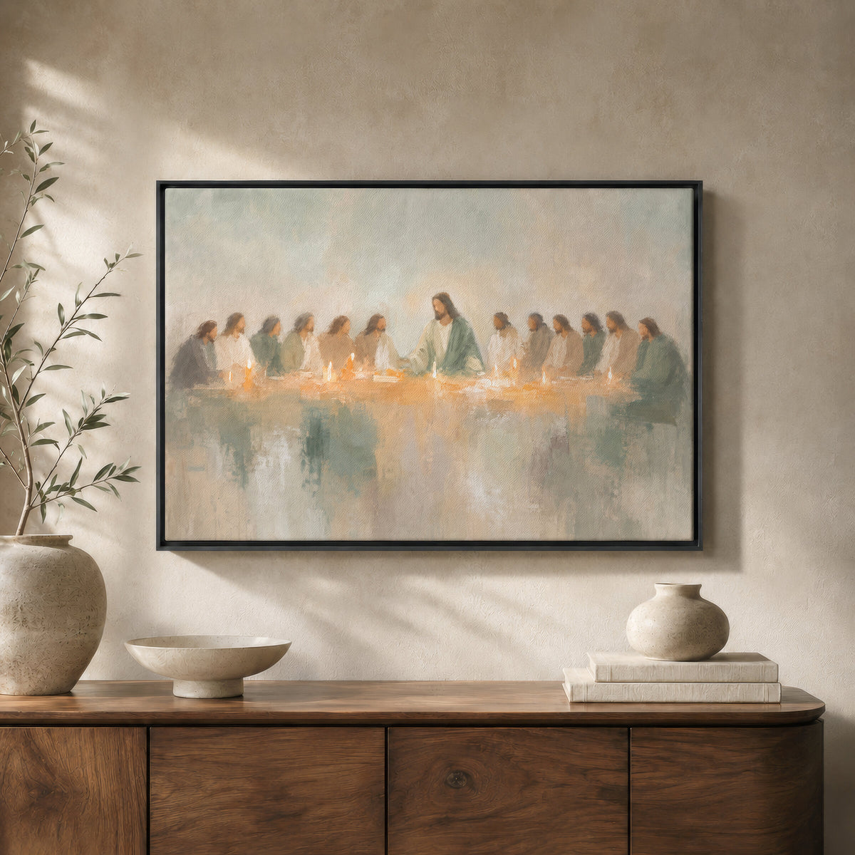 Last Supper Sage Cream wall art