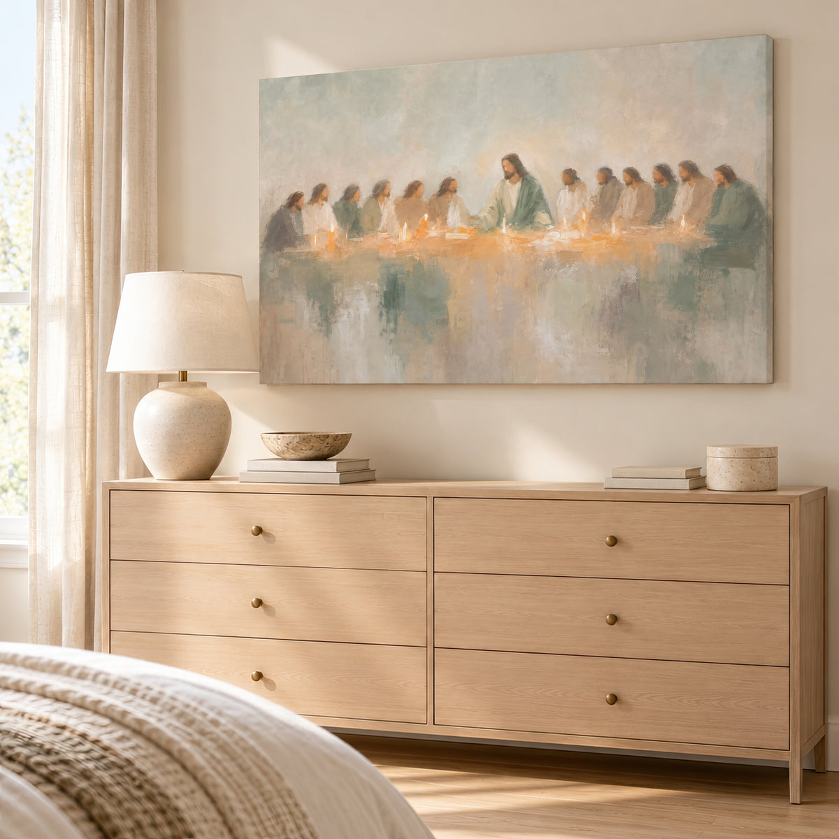Last Supper Sage Cream wall art