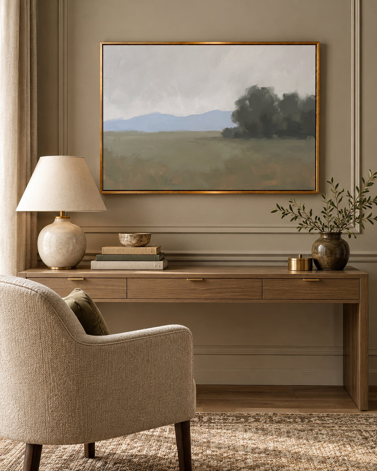 Mountains and Field wall art