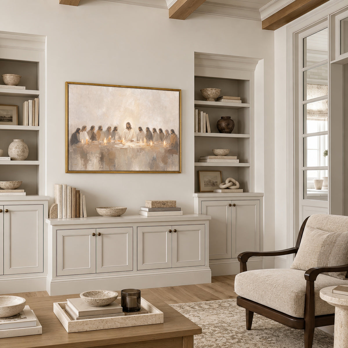 Last Supper Stone Neutral wall art