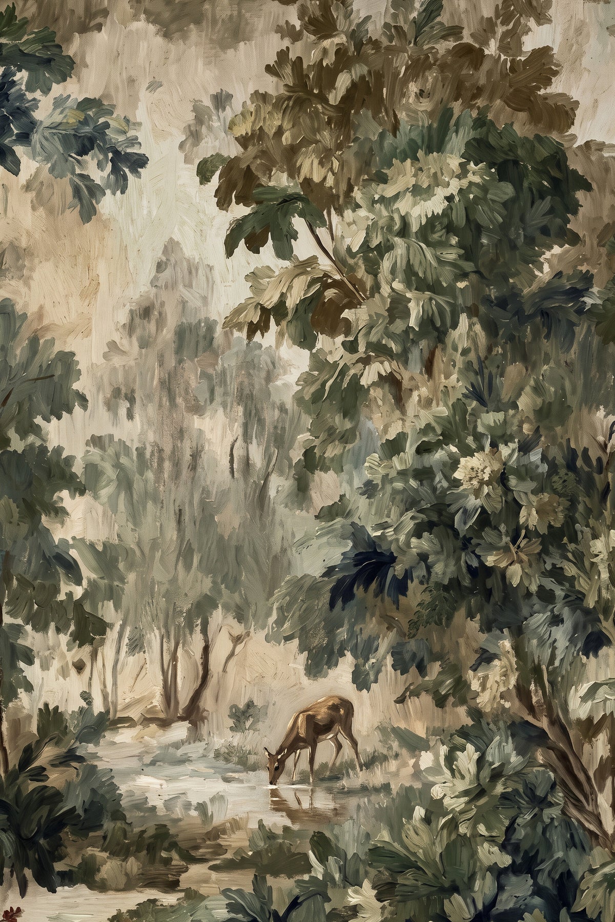 Deer at Stream artwork