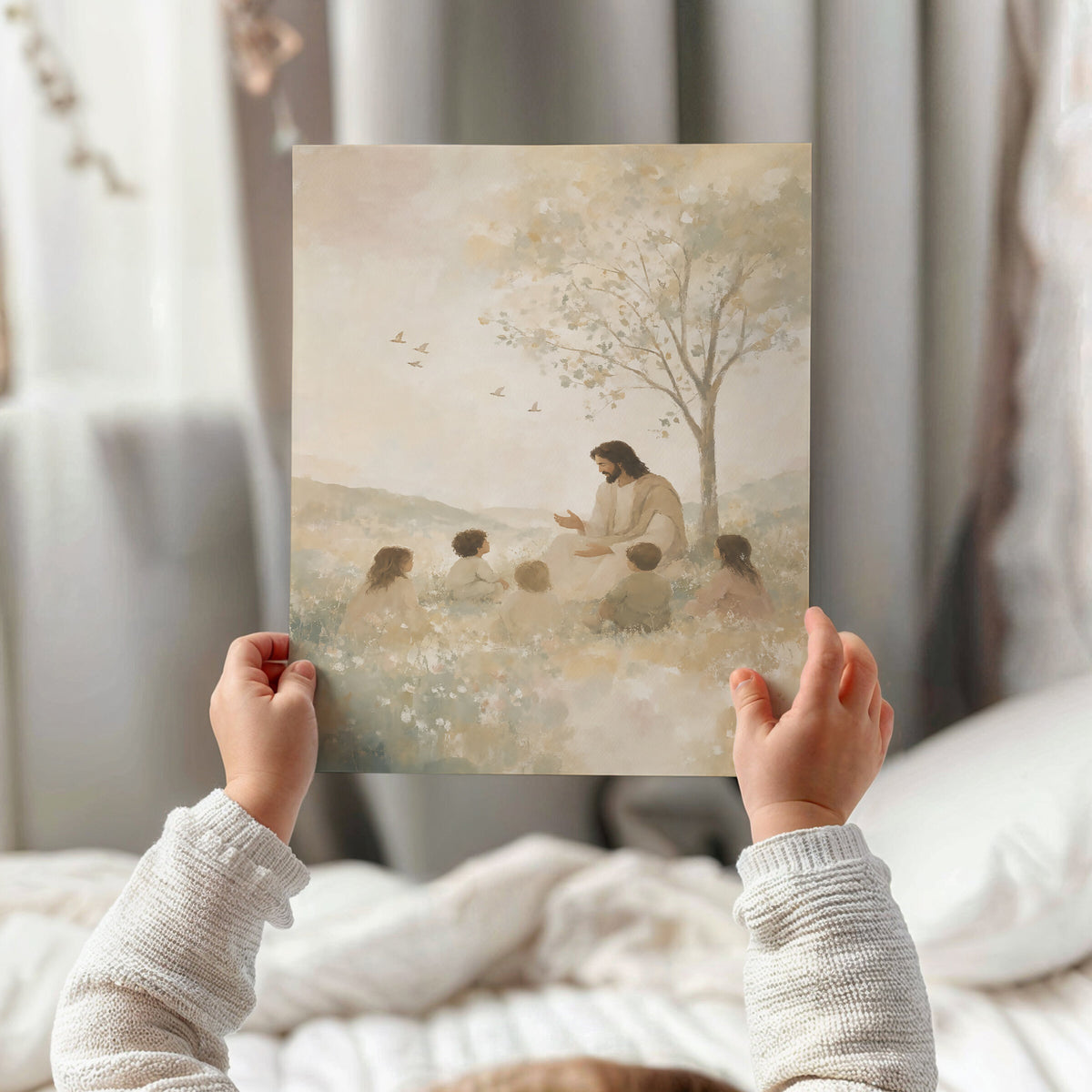 Let the Little Children Come Beneath the Tree wall art