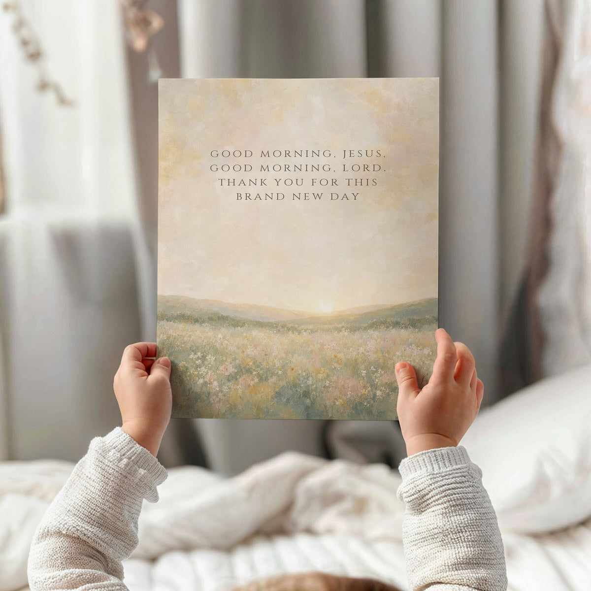 Good Morning Jesus Meadow (Portrait) wall art