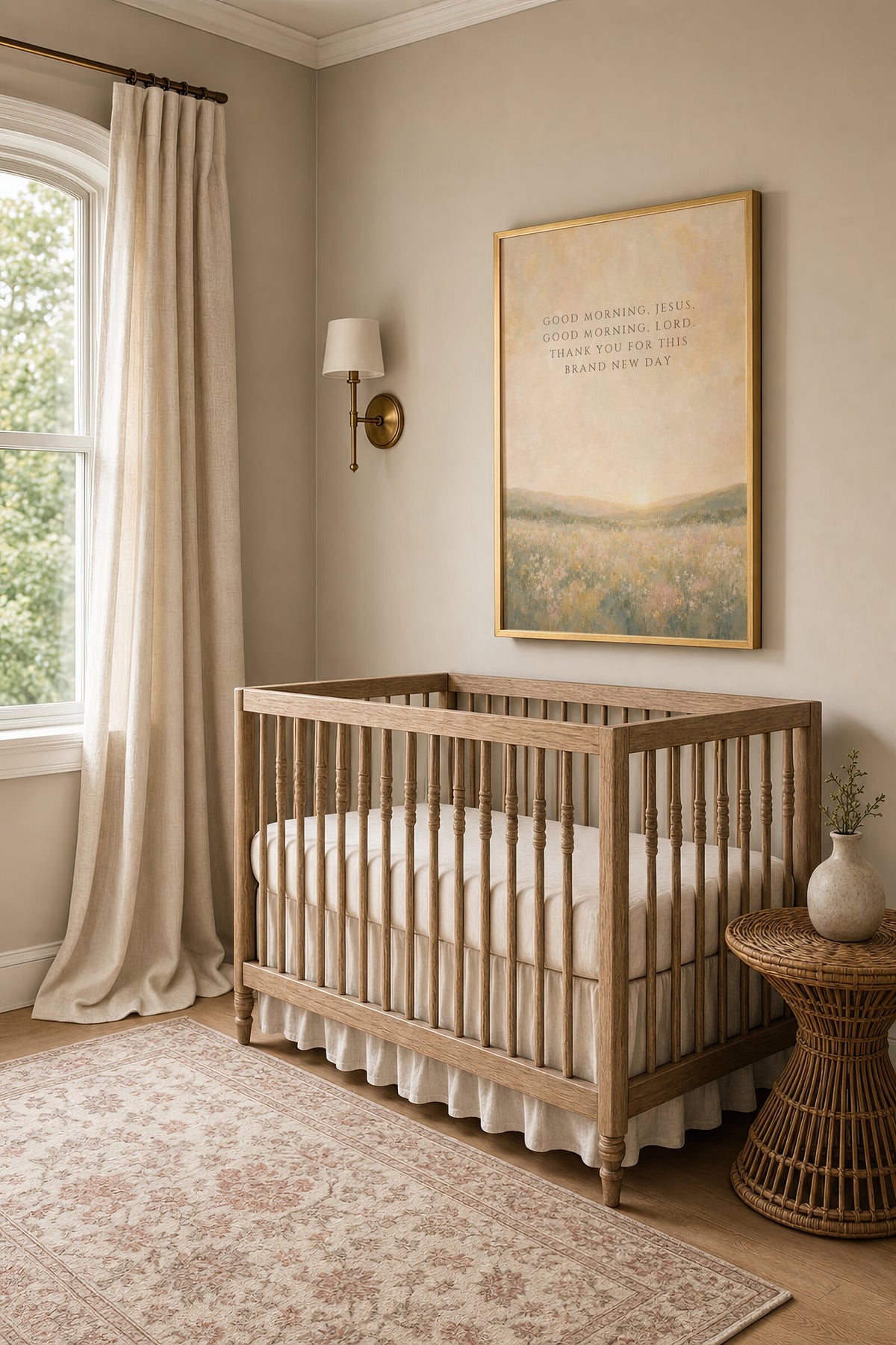 Good Morning Jesus Meadow (Portrait) wall art