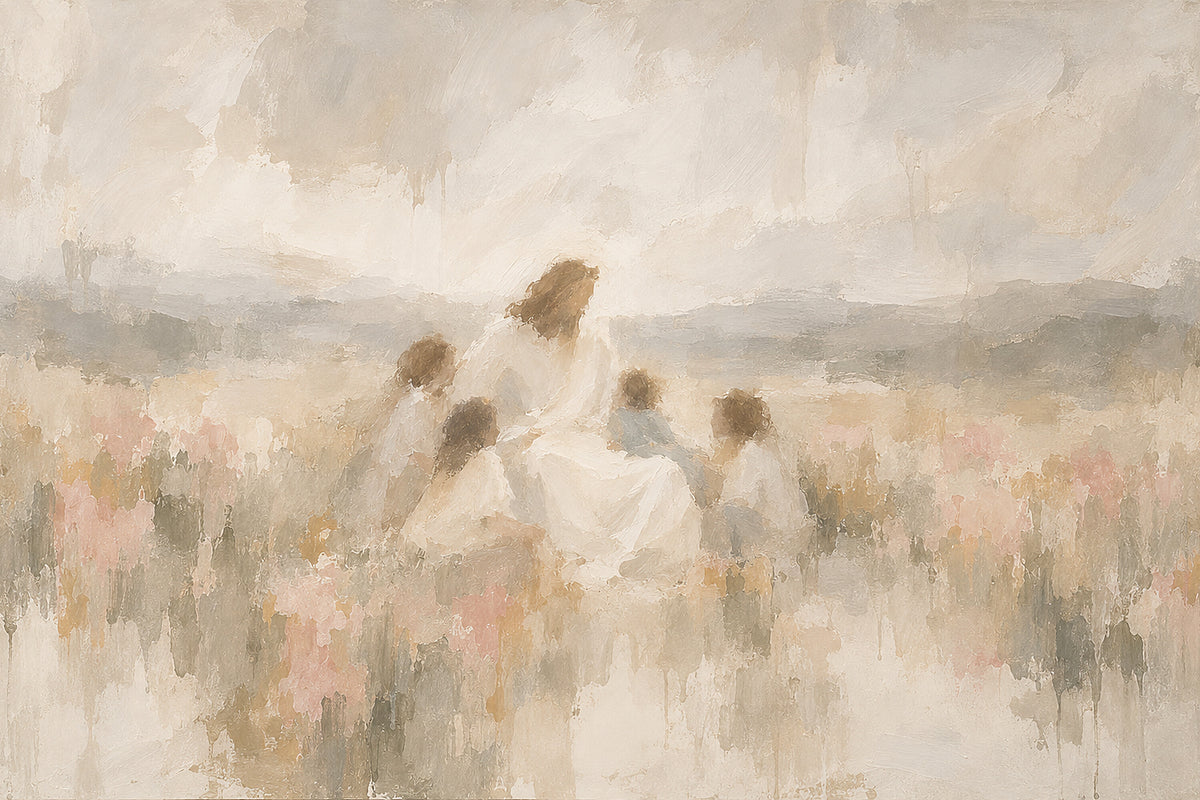 Jesus Walking With The Children artwork