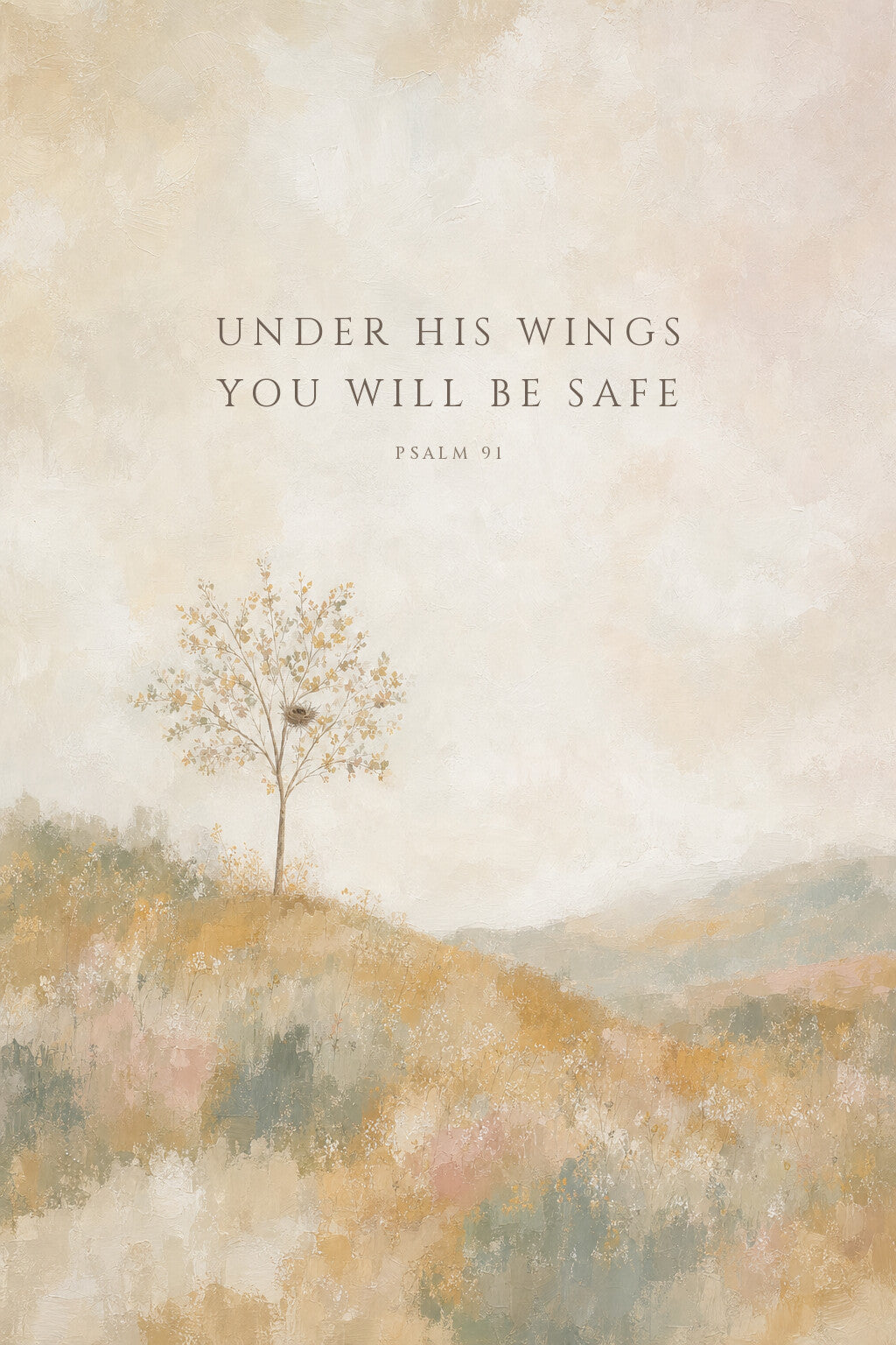 Under His Wings You Will Be Safe (Portrait) artwork