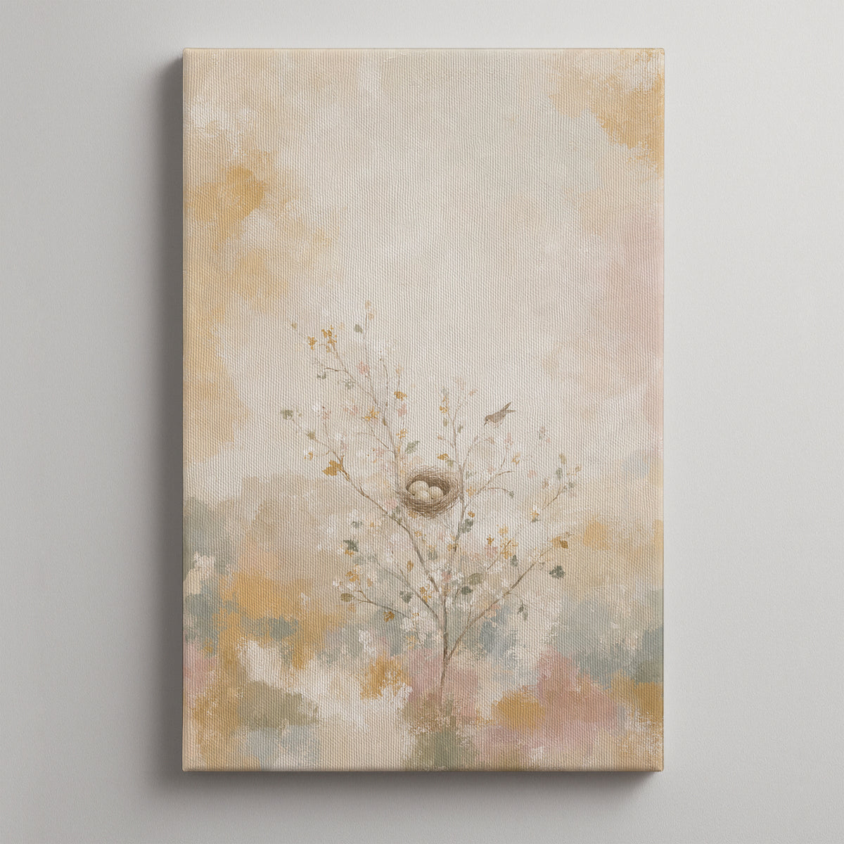 Nest in the Blossom Branch unframed canvas