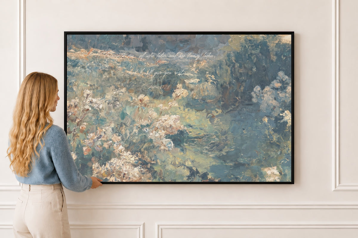Modern Faith Verse — Scripture Wall Art in a black frame