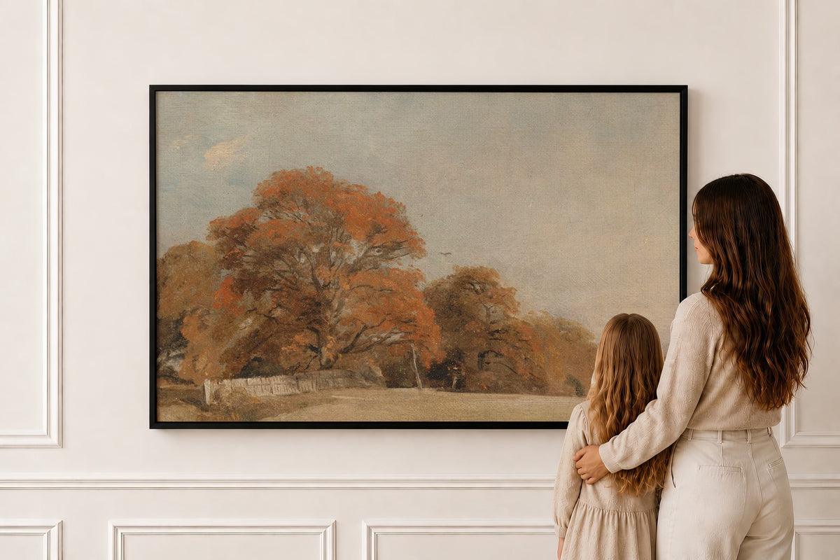 Autumn Harvest — Landscape Print in a black frame