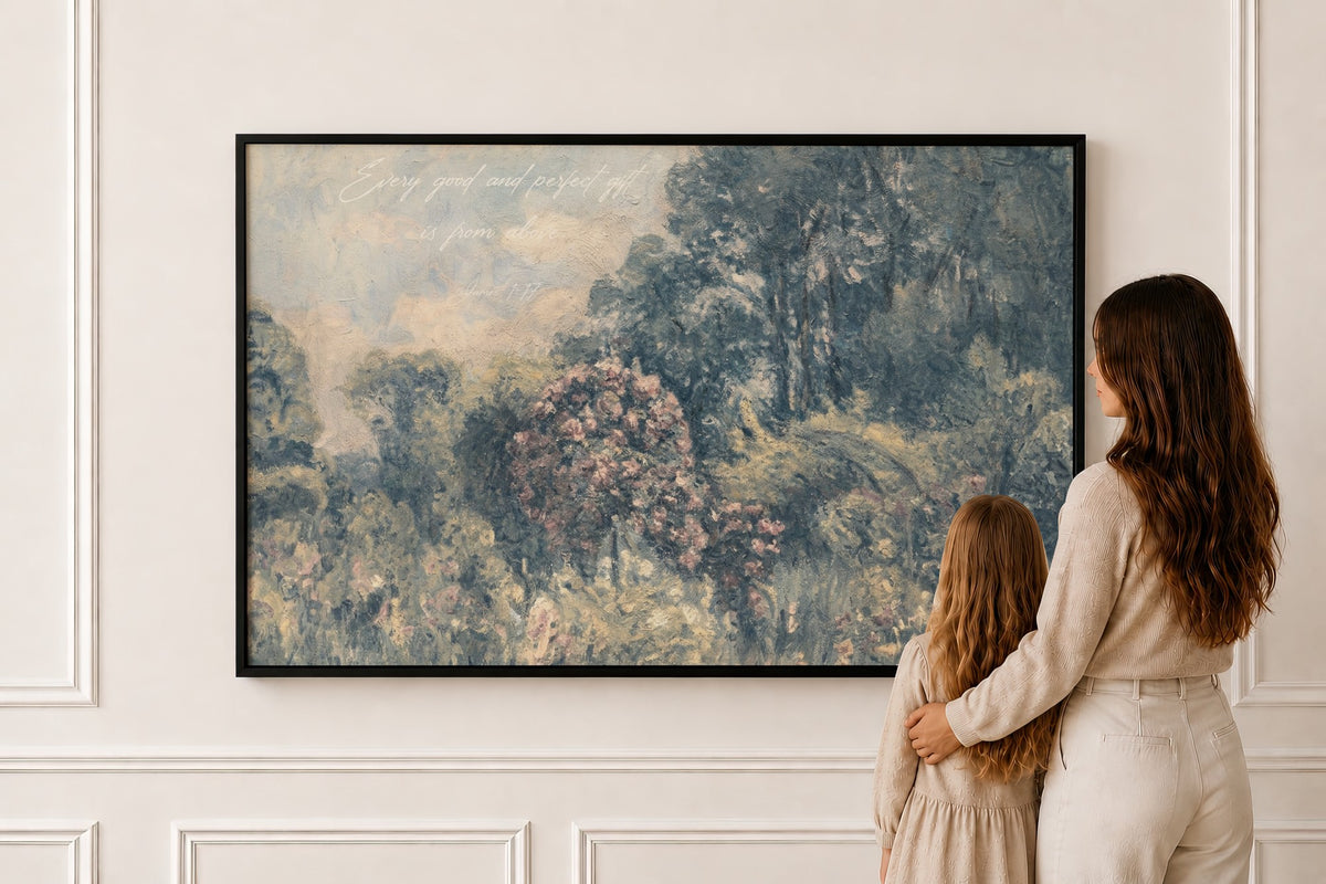 Quiet Bible Verse — Scripture Wall Art in a black frame