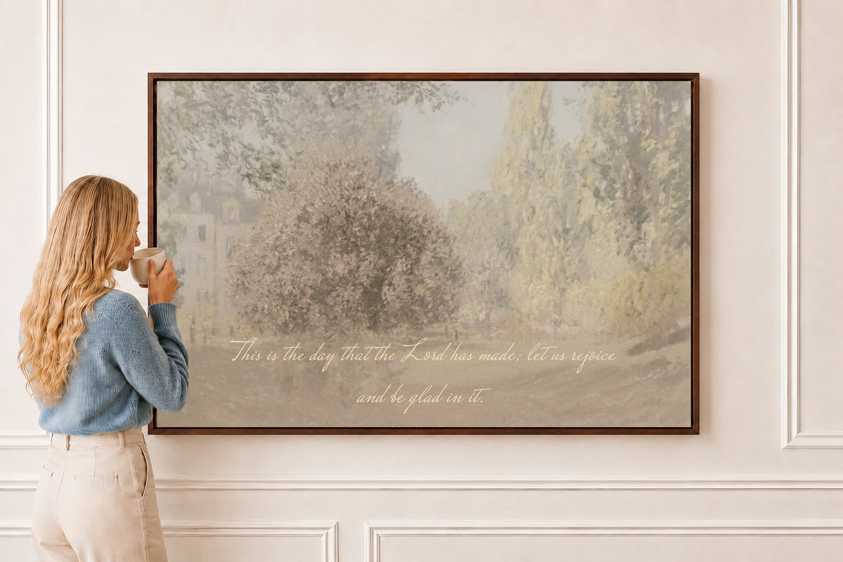 This Is the Day — Psalm 118:24 in a brown frame