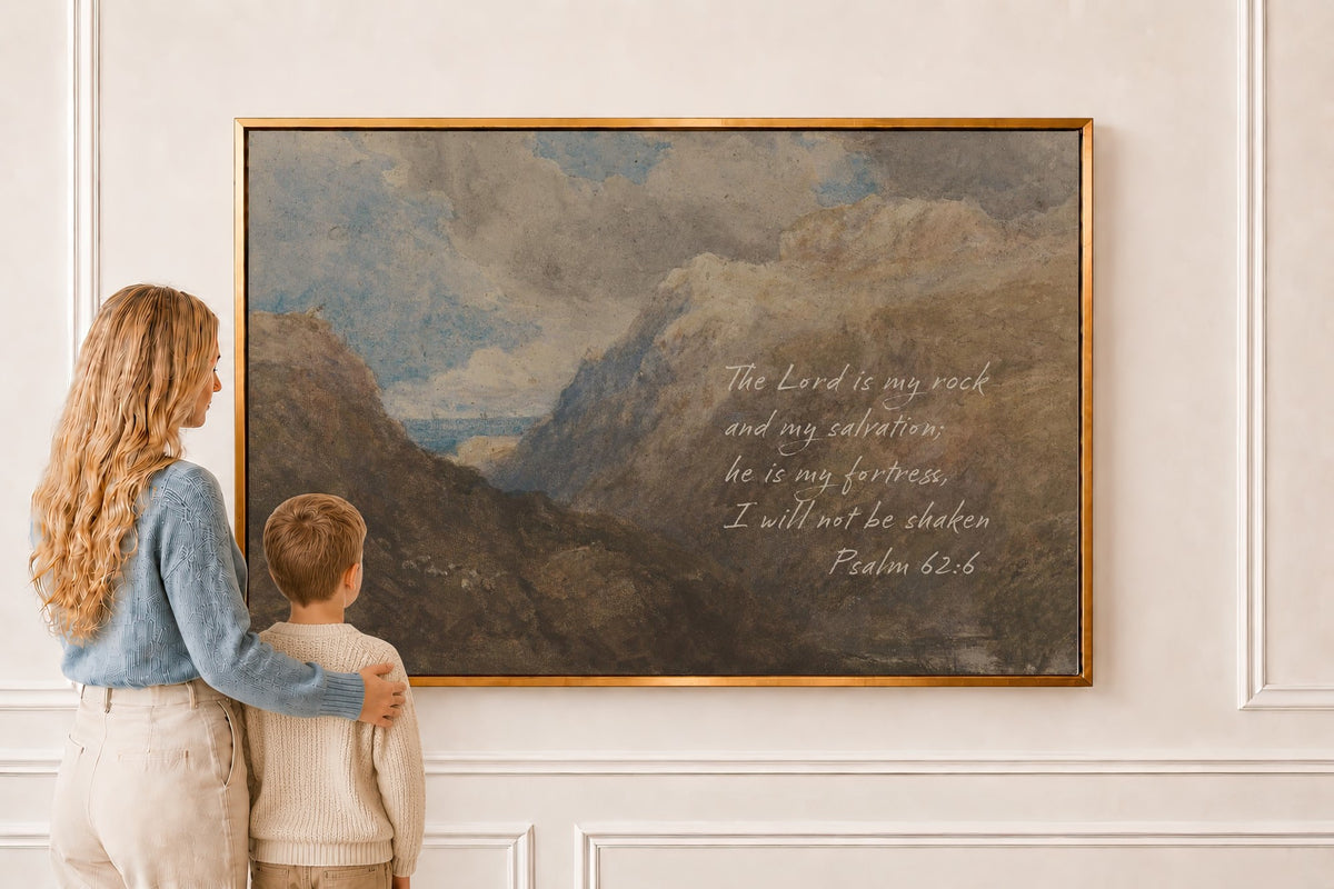 Mountain Vista — Psalm 62:6 in a gold frame