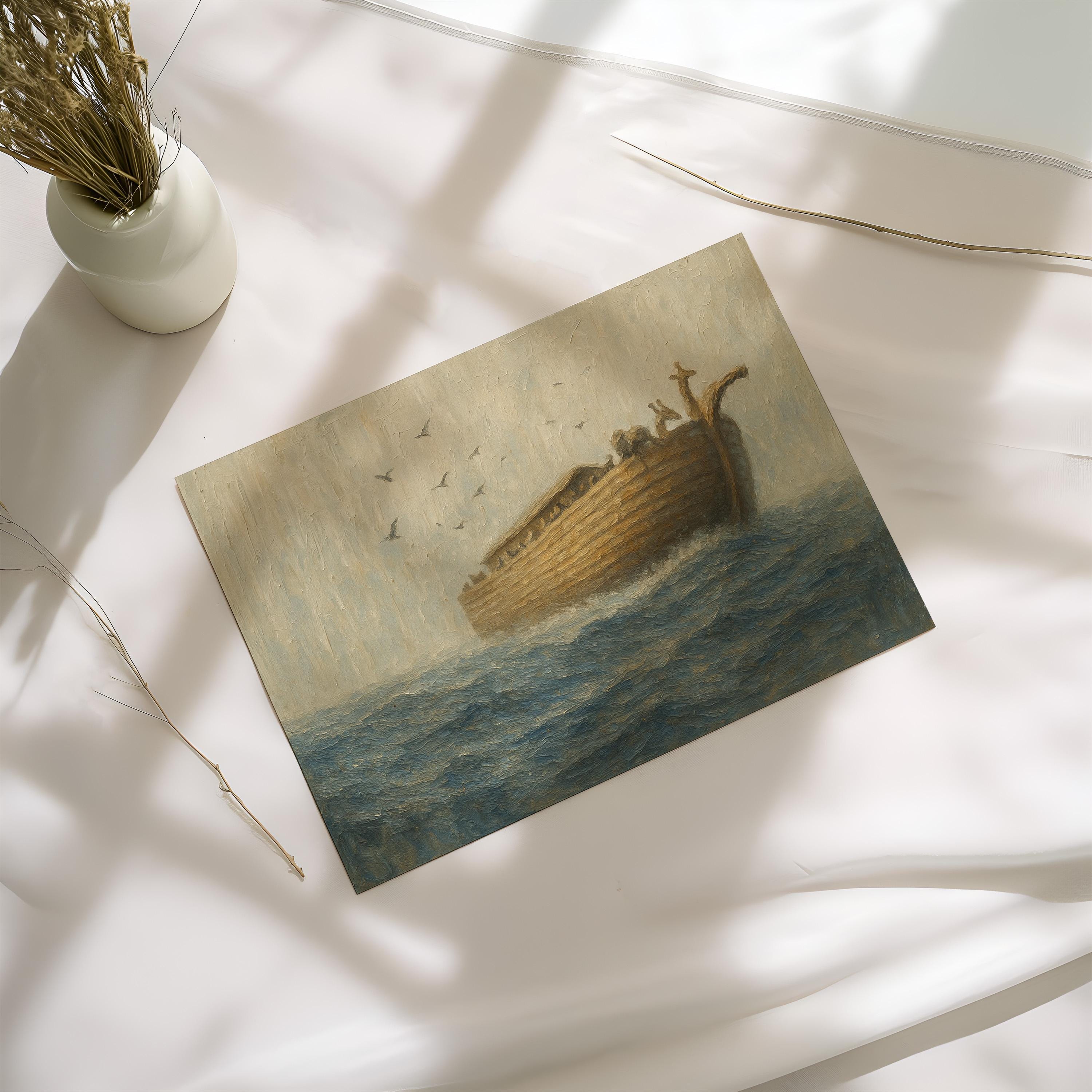Noah's Ark Canvas Art Print: Christian Faith Nursery Decor