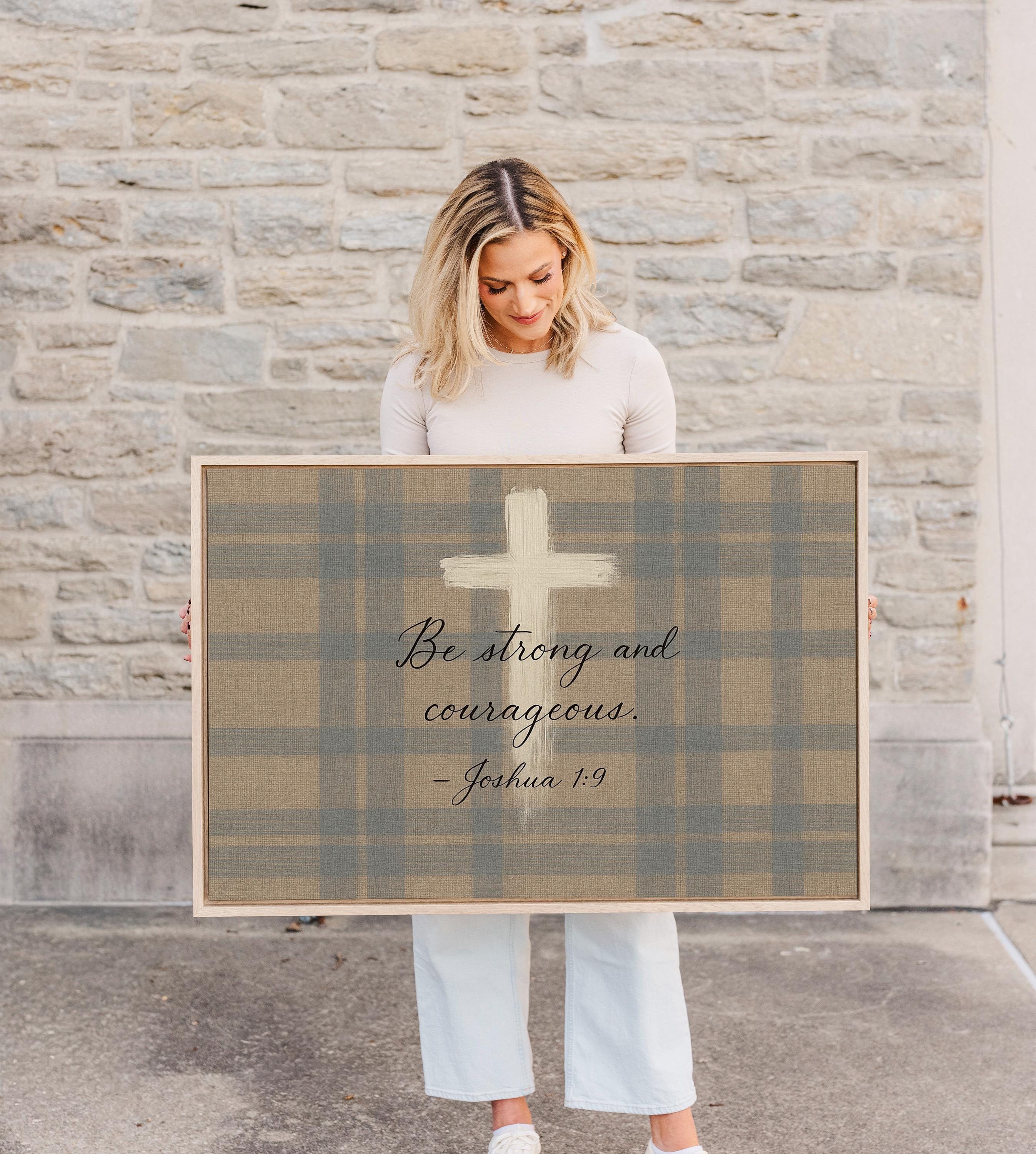 Joshua 1:9 Scripture Canvas Print – Boy Nursery Decor