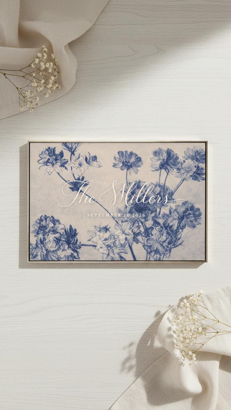 Custom Vintage Art Wedding Newlyweds Sign - Reception or Home Decor - Wedding Gift