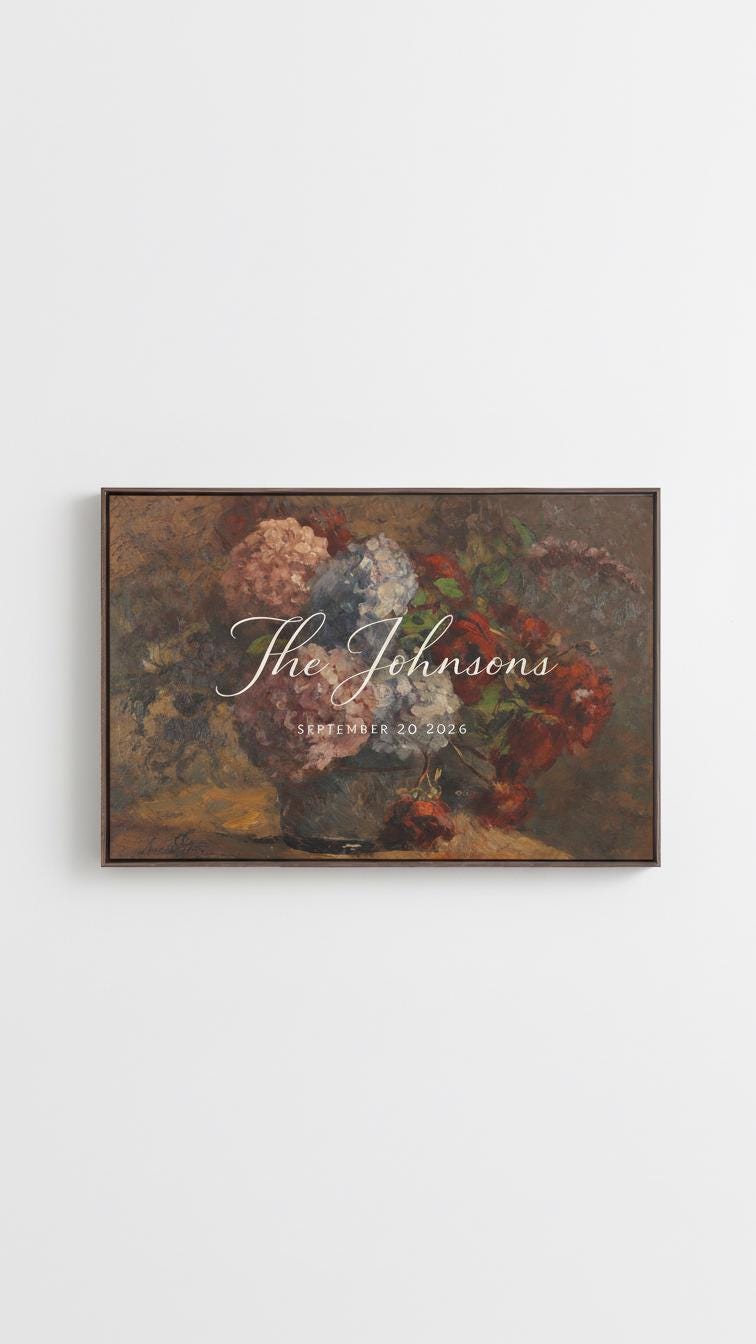 Custom Vintage Art Wedding Newlyweds Sign - Reception or Home Decor - Wedding Gift