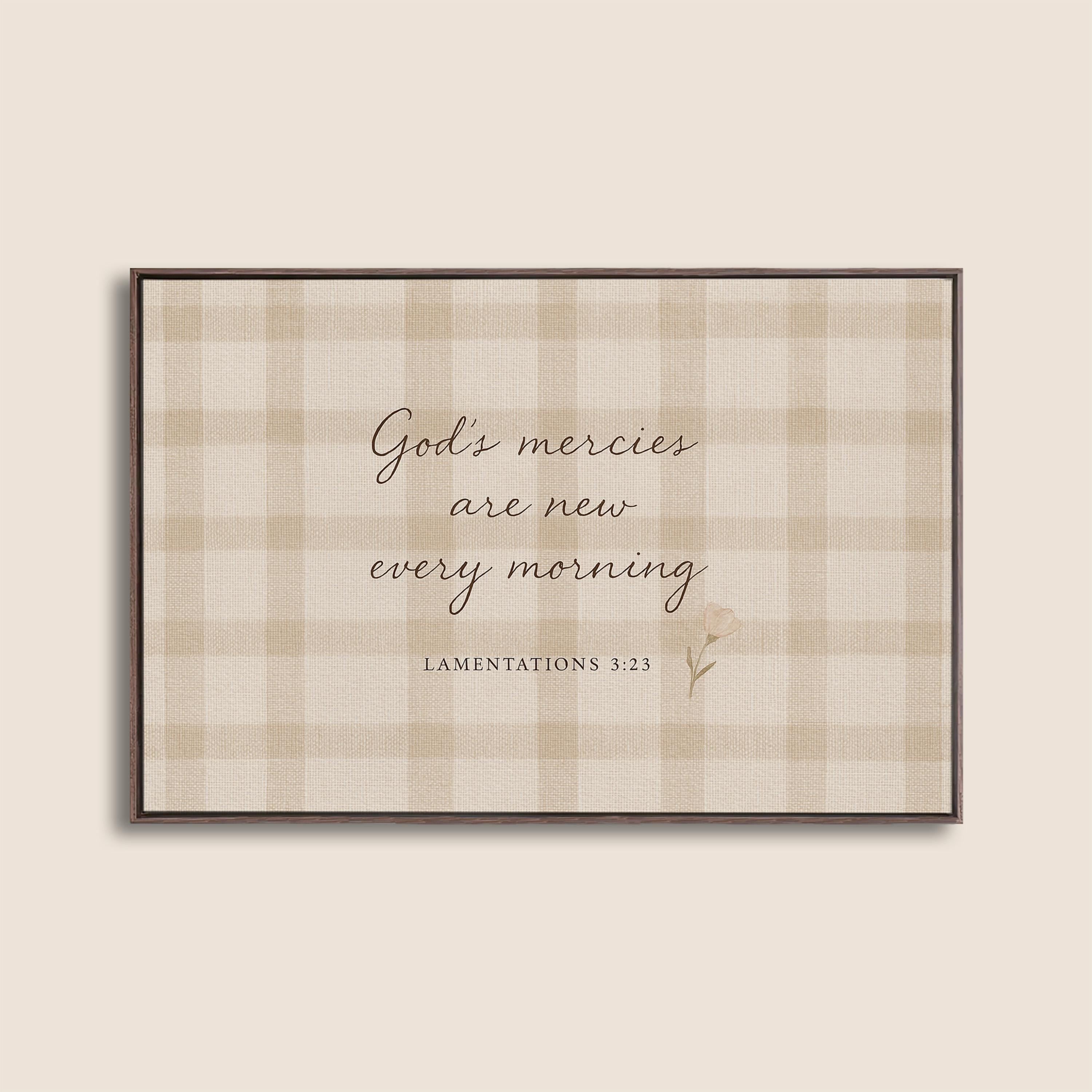Baby Girl Nursery Decor Lamentations 3:23, God’s Mercies Are New Every Morning Artwork
