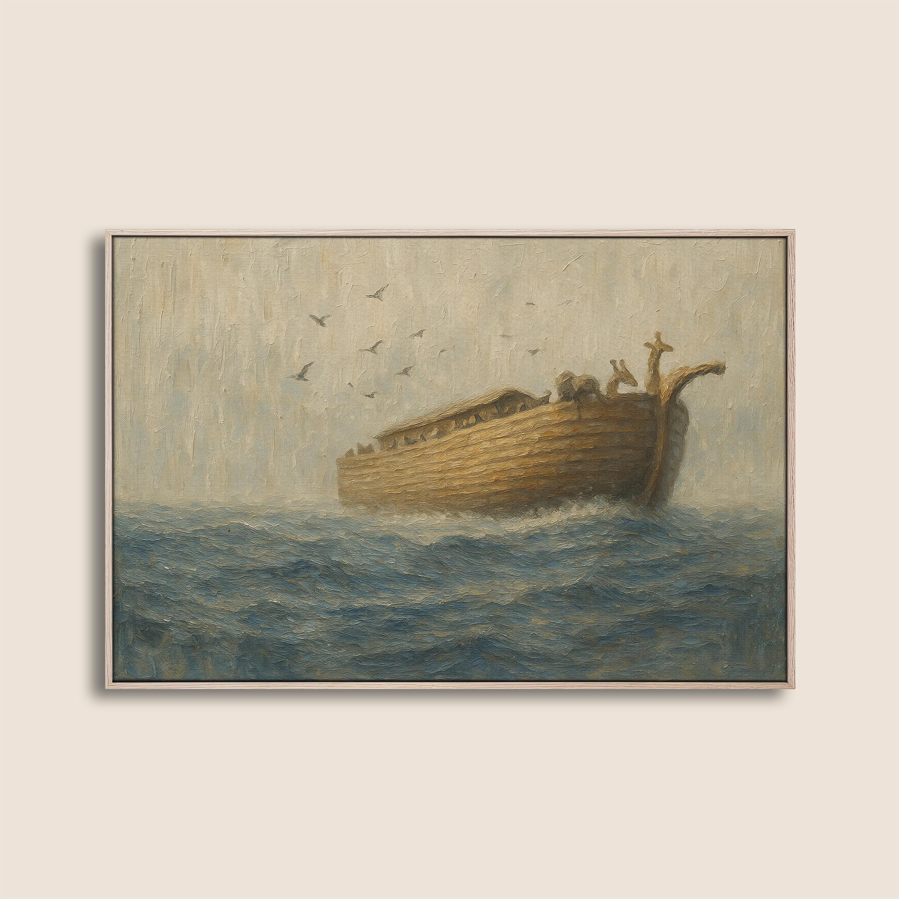 Noah's Ark Canvas Art Print: Christian Faith Nursery Decor