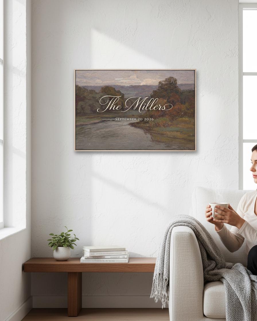 Custom Vintage Art Wedding Newlyweds Sign - Reception or Home Decor - Wedding Gift