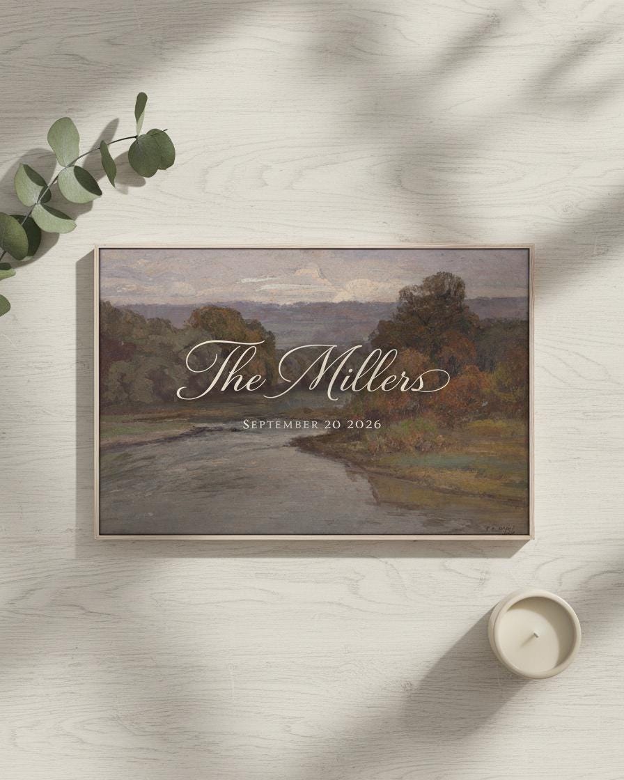 Custom Vintage Art Wedding Newlyweds Sign - Reception or Home Decor - Wedding Gift