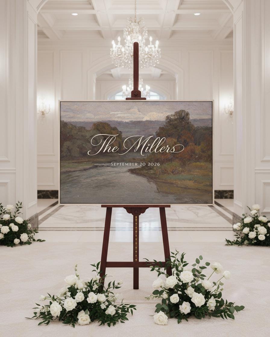 Custom Vintage Art Wedding Newlyweds Sign - Reception or Home Decor - Wedding Gift