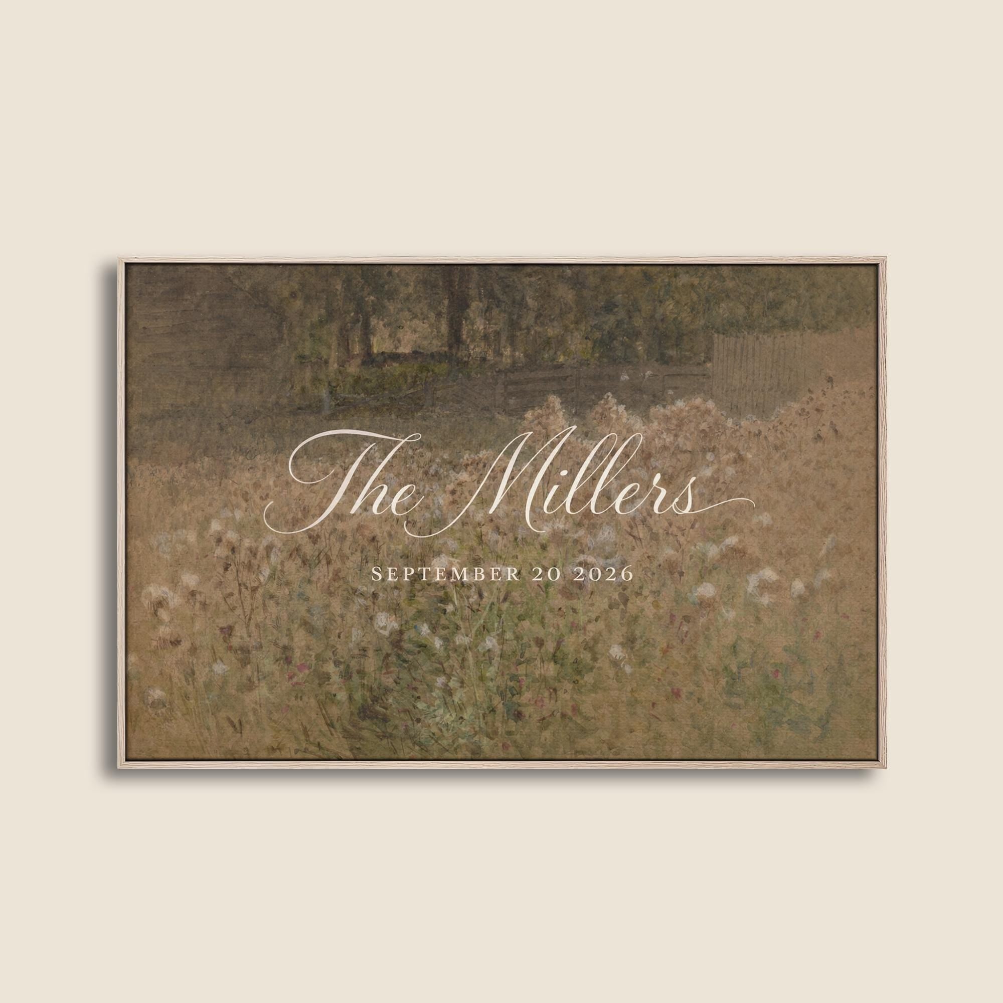 Custom Vintage Art Wedding Newlyweds Sign - Reception or Home Decor - Wedding Gift