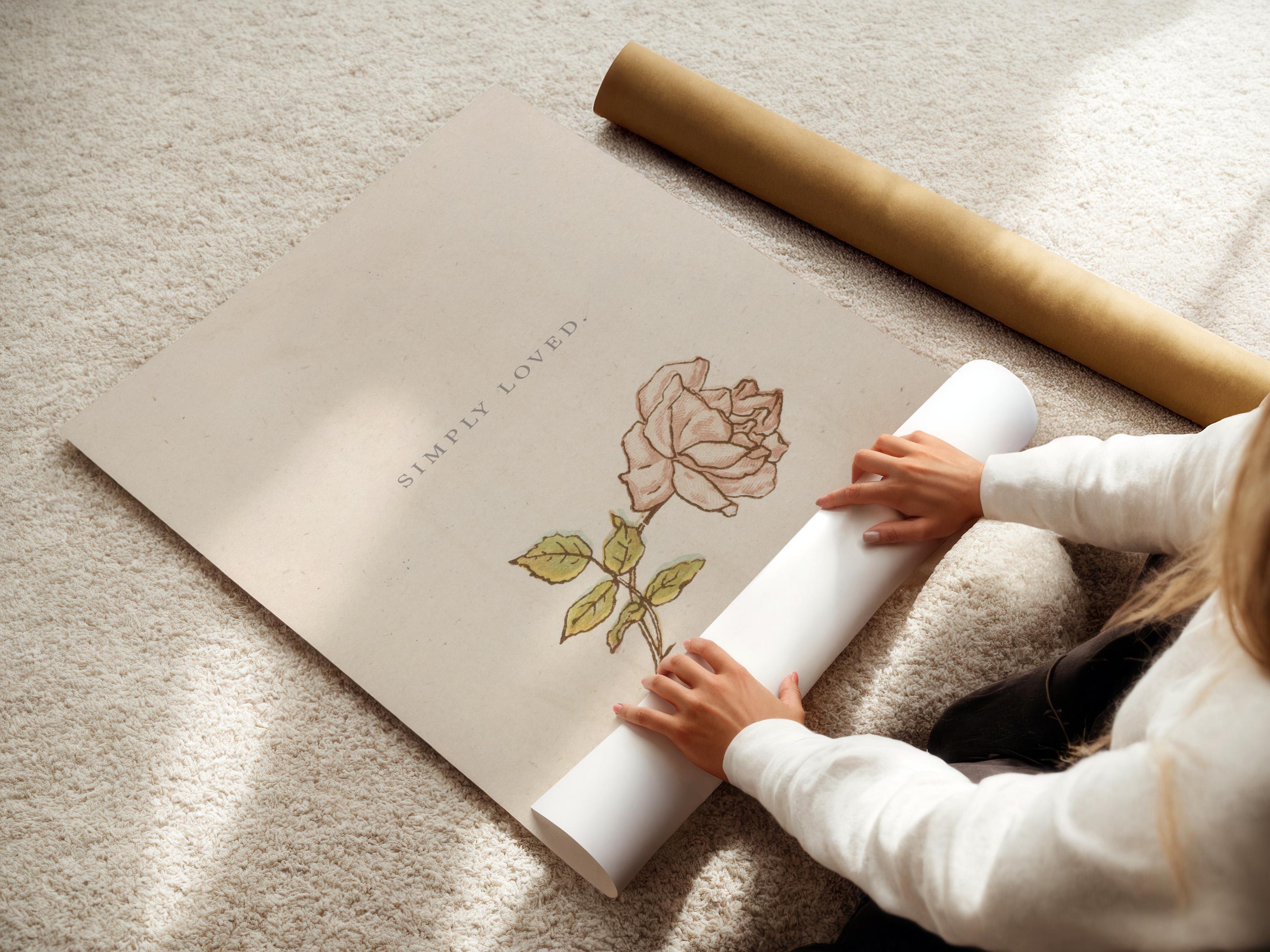 Simply Loved Christian Wall Art, Minimal Faith Nursery Print, Soft Floral Scripture Inspired Art, Neutral Christian Baby Room Decor