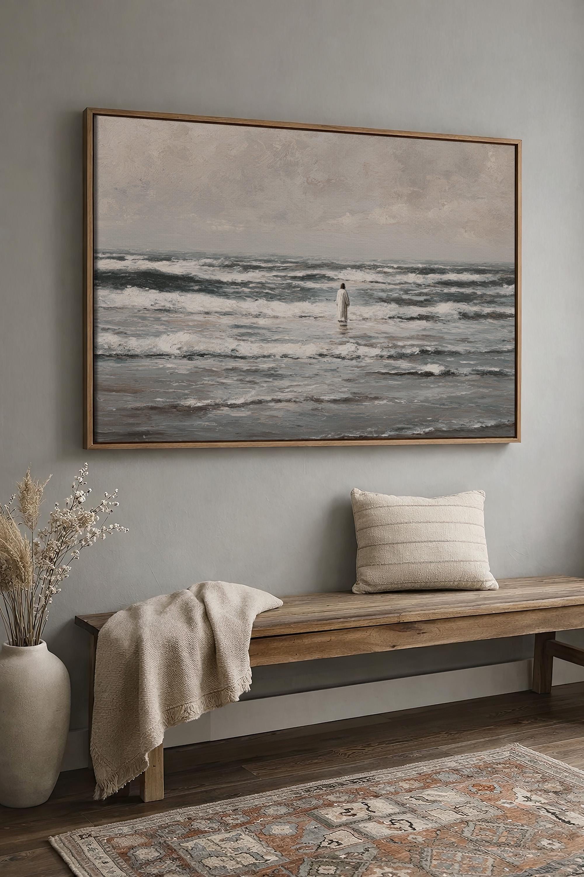 Power Over the Waves and Ocean - Christian Wall Decor, Ocean Art Print