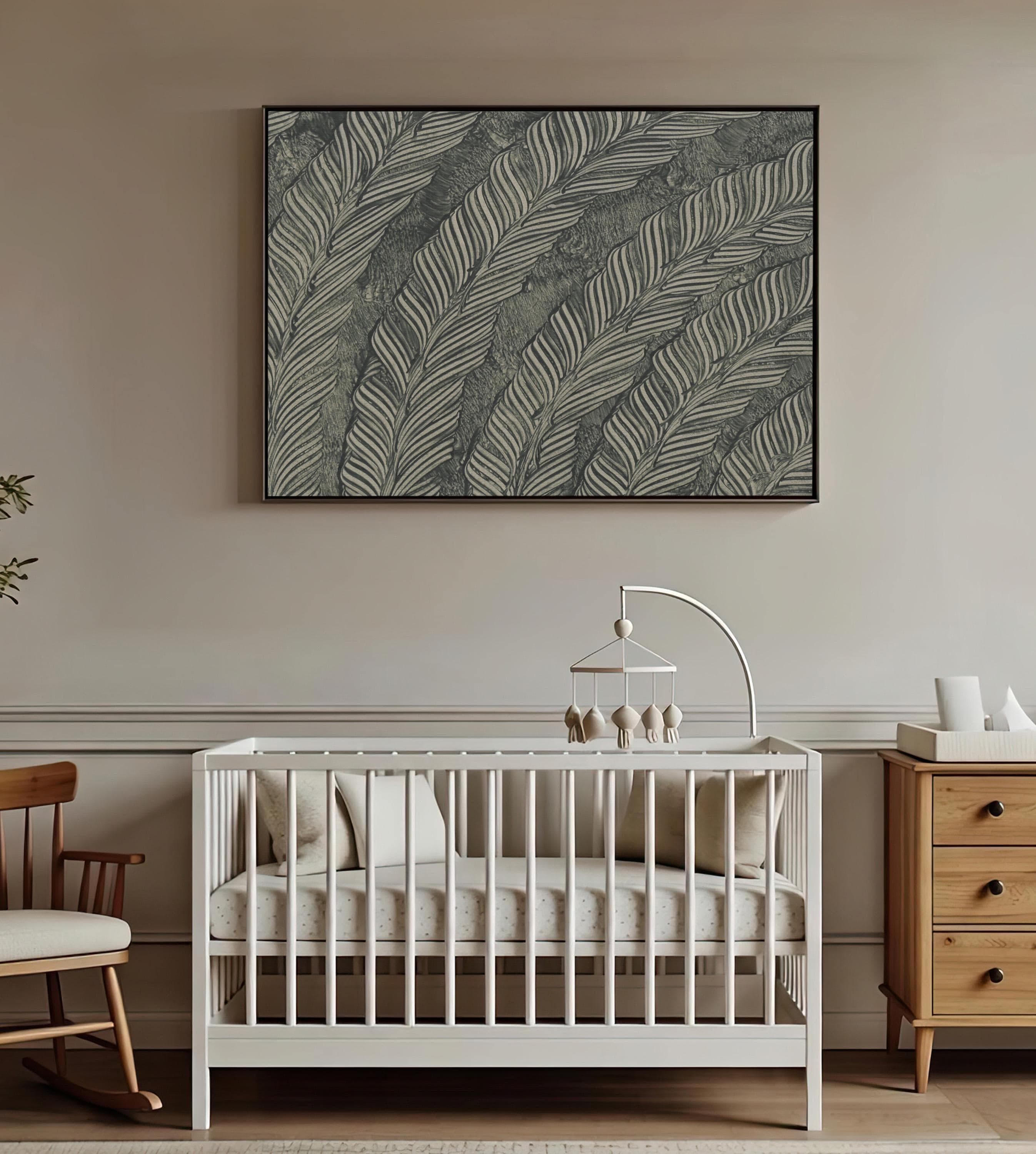 Neutral Botanical Wall Art, Green Palm Leaf Print, Earthy Faith Home Decor