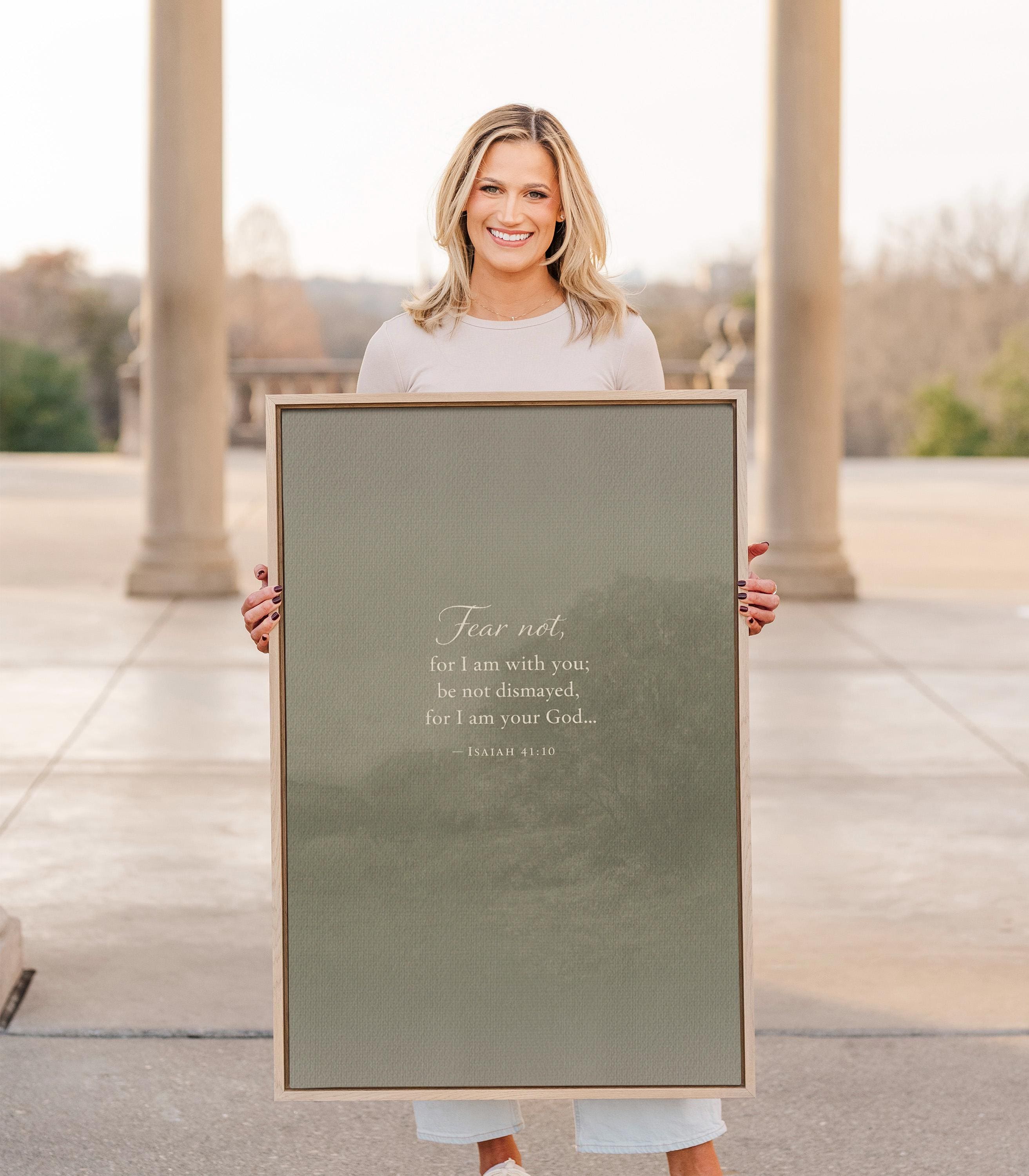 Isaiah 41:10 Wall Art | Fear Not Christian Scripture Print | Moody Neutral Landscape Decor | Encouraging Bible Verse Wall Art