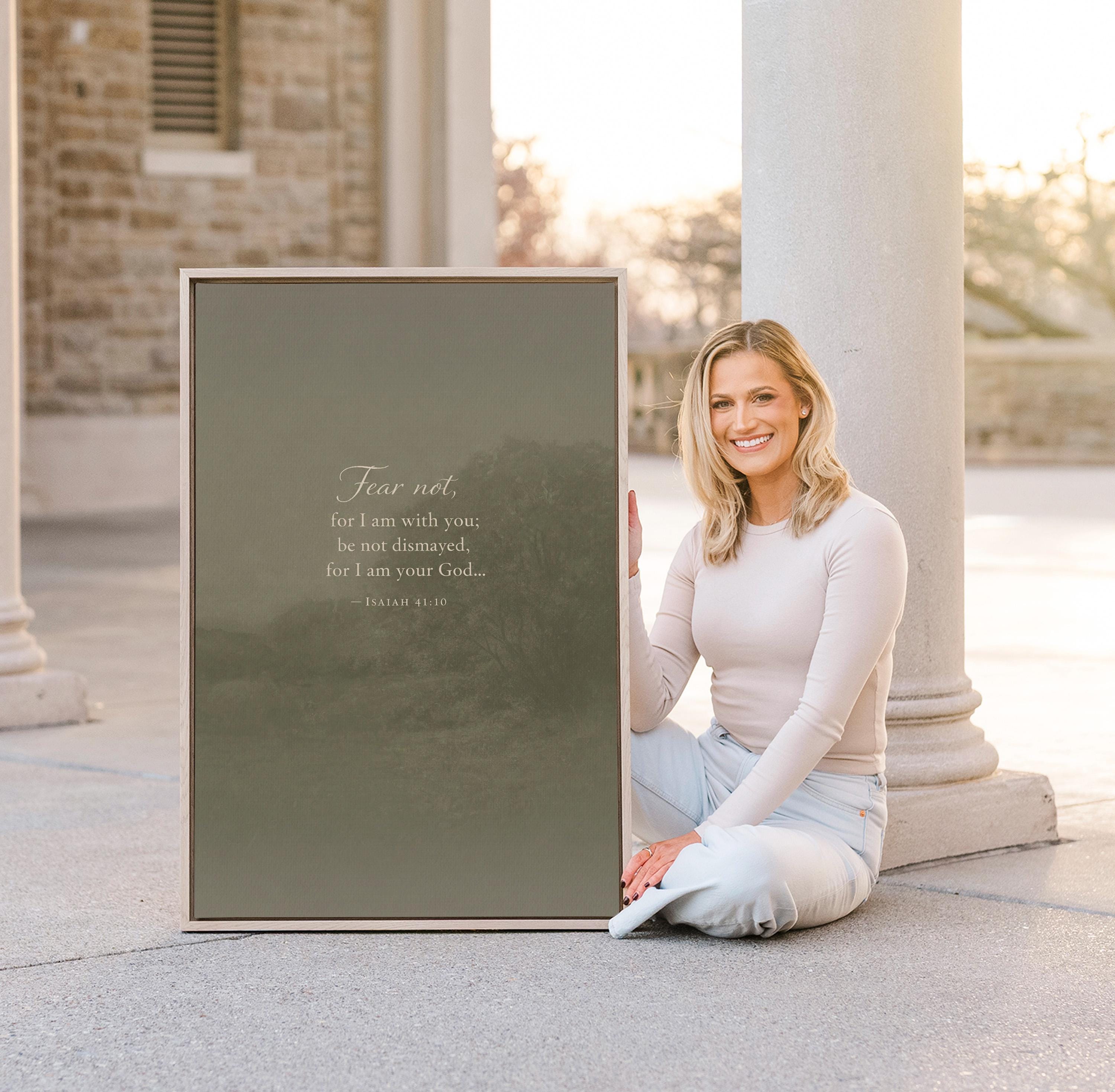 Isaiah 41:10 Wall Art | Fear Not Christian Scripture Print | Moody Neutral Landscape Decor | Encouraging Bible Verse Wall Art