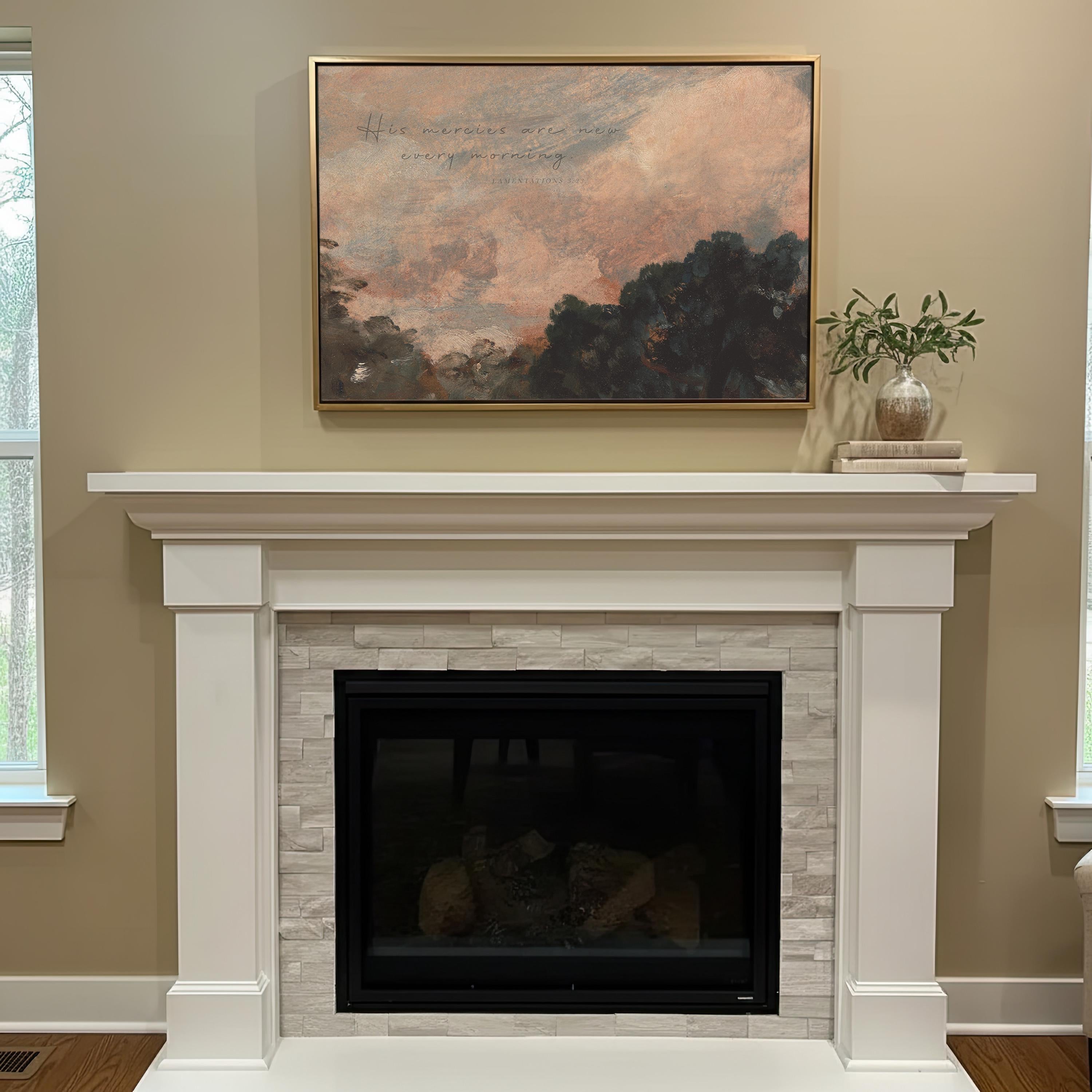 His Mercies Are New Every Morning Painting, Lamentations 3:23 Christian Wall Art, Soft Sky Landscape Painting, Morning Mercy Verse, FG423