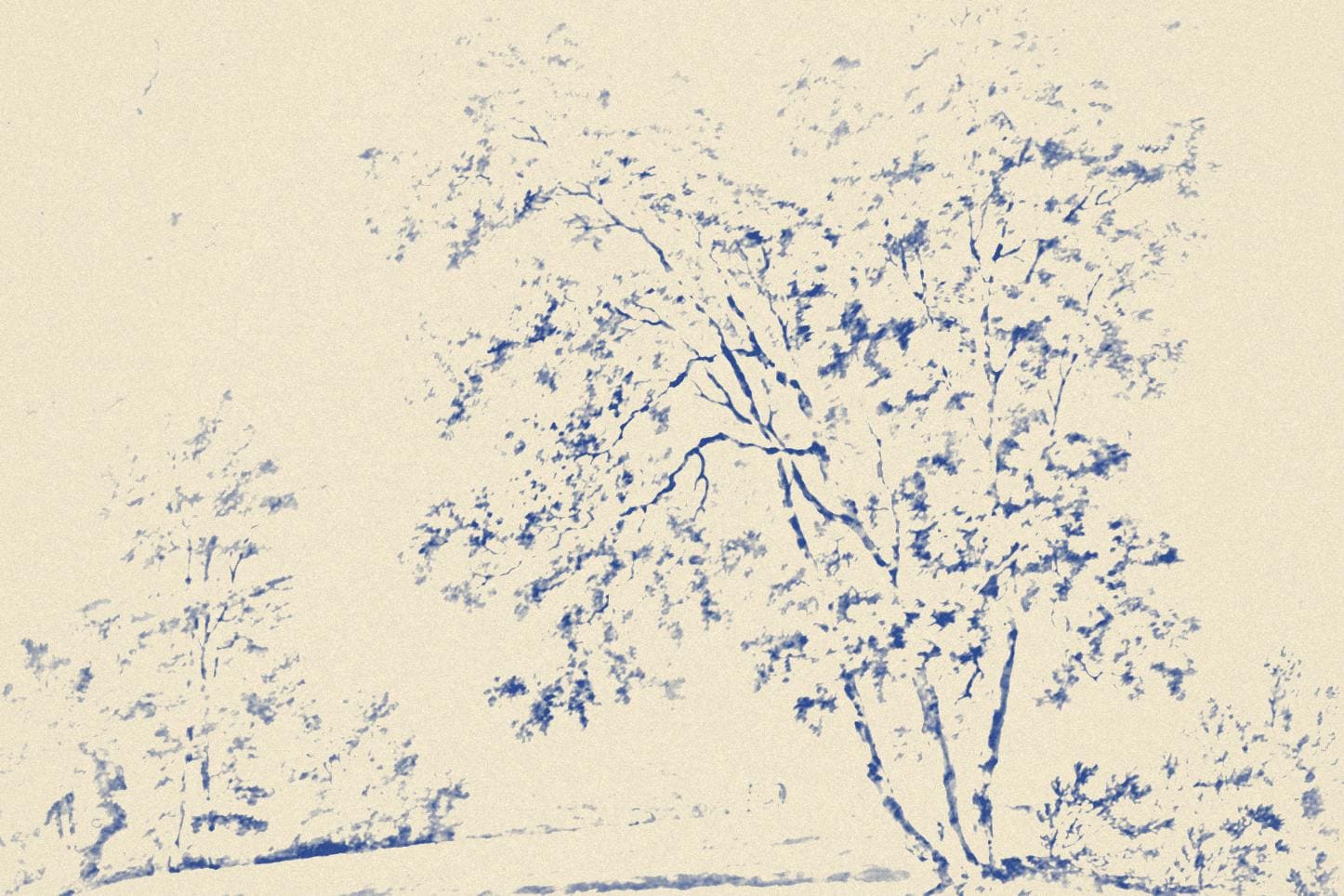 Blue Toile Faith Canvas | Watercolor Trees Christian Wall Art Print | Watercolor Christian Wall Art | Faith Gift | B0004